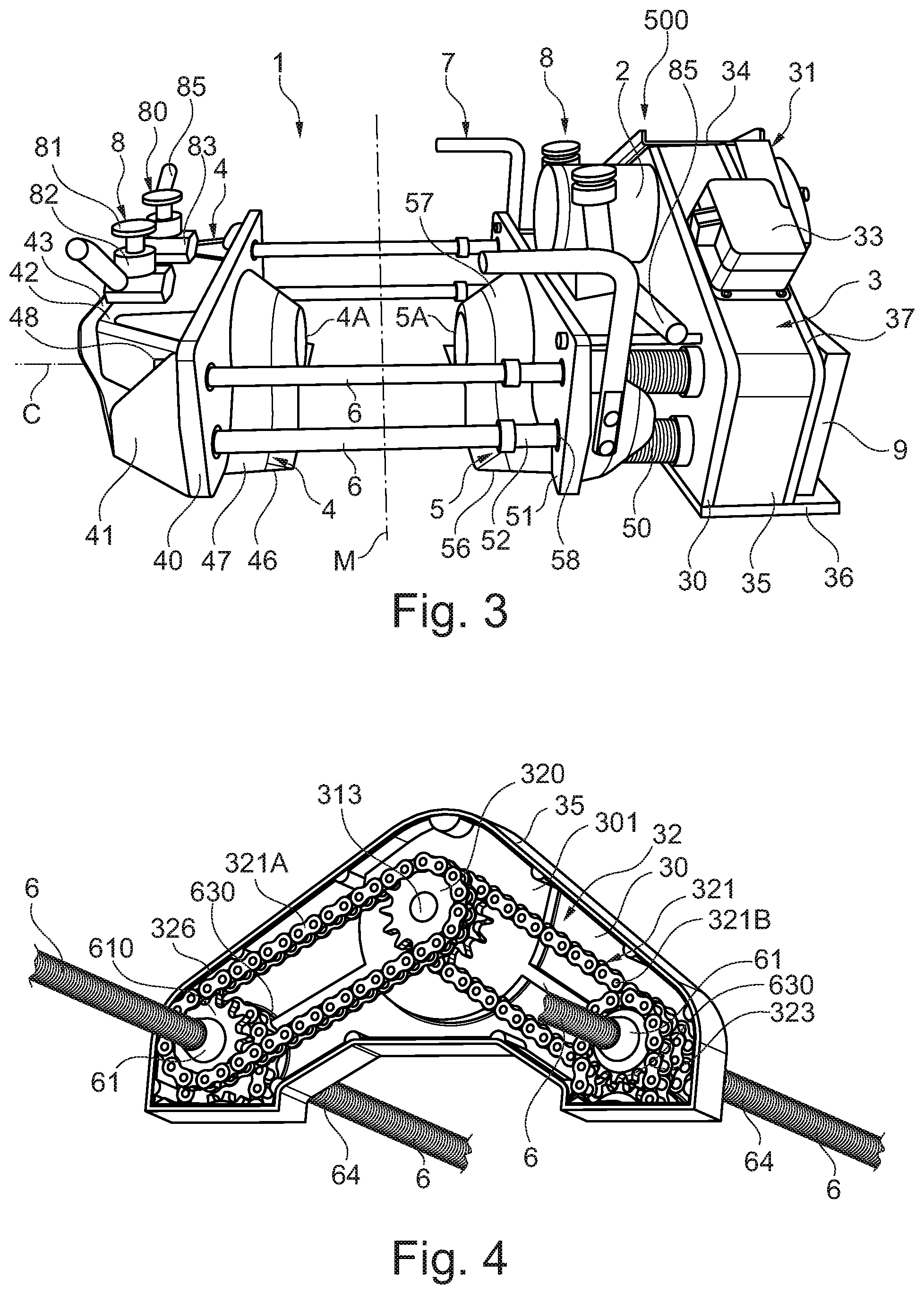 Patent US12378730 Figure 2 – Rail clamp handling arrangement