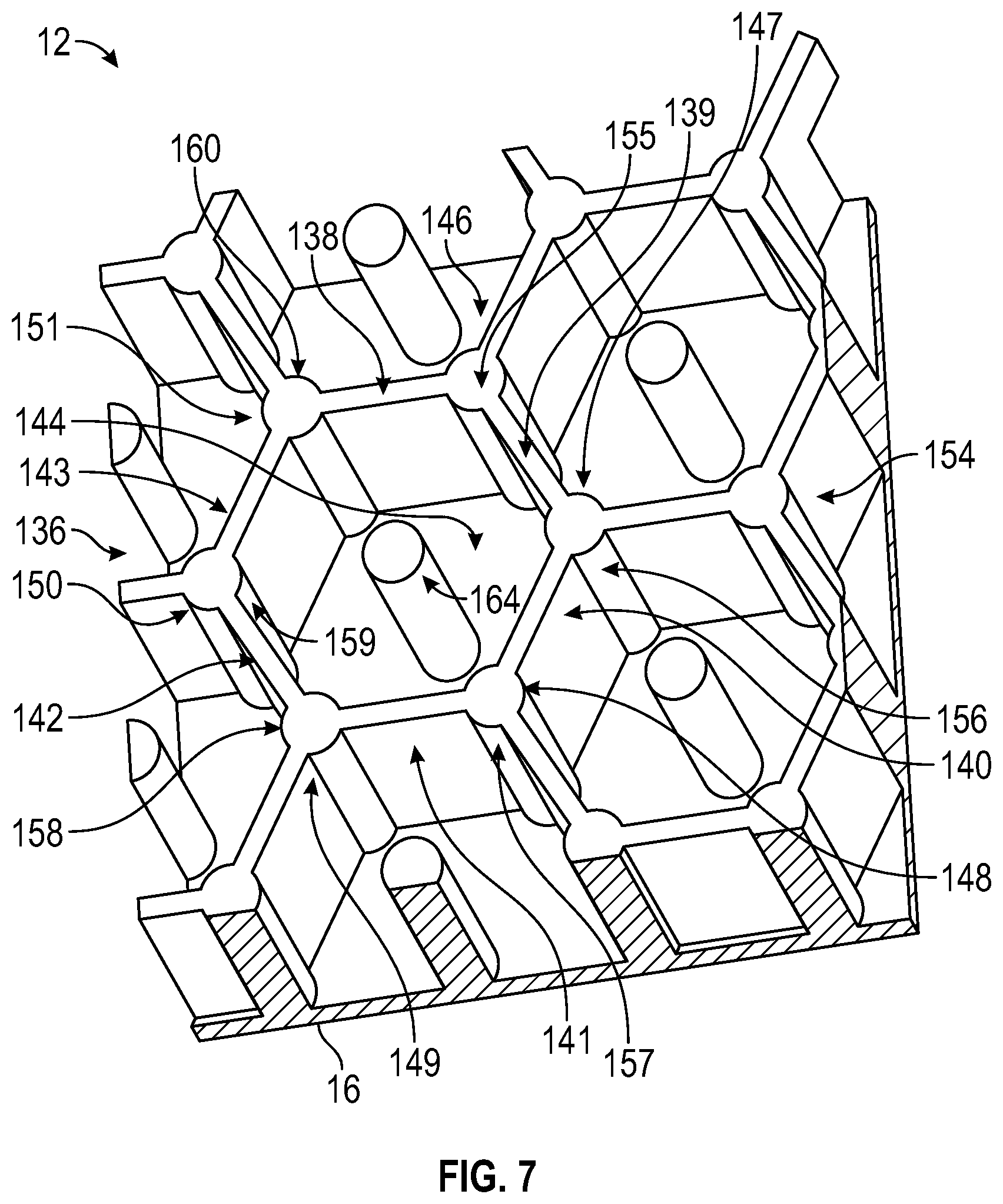 Patent US12378731 Figure 5 – Overlapping modular mat system including mat components having fortifying members