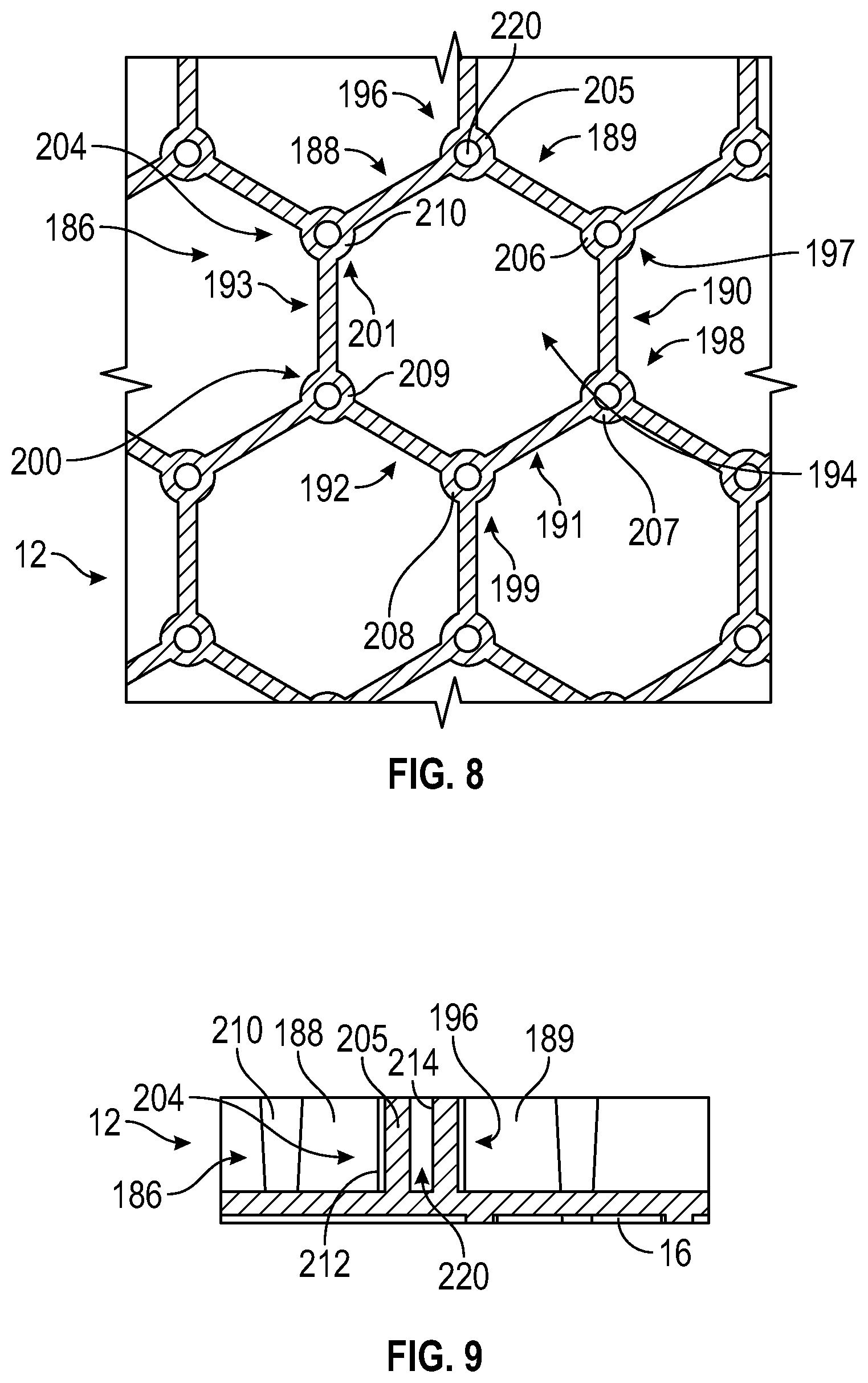 Patent US12378731 Figure 6 – Overlapping modular mat system including mat components having fortifying members