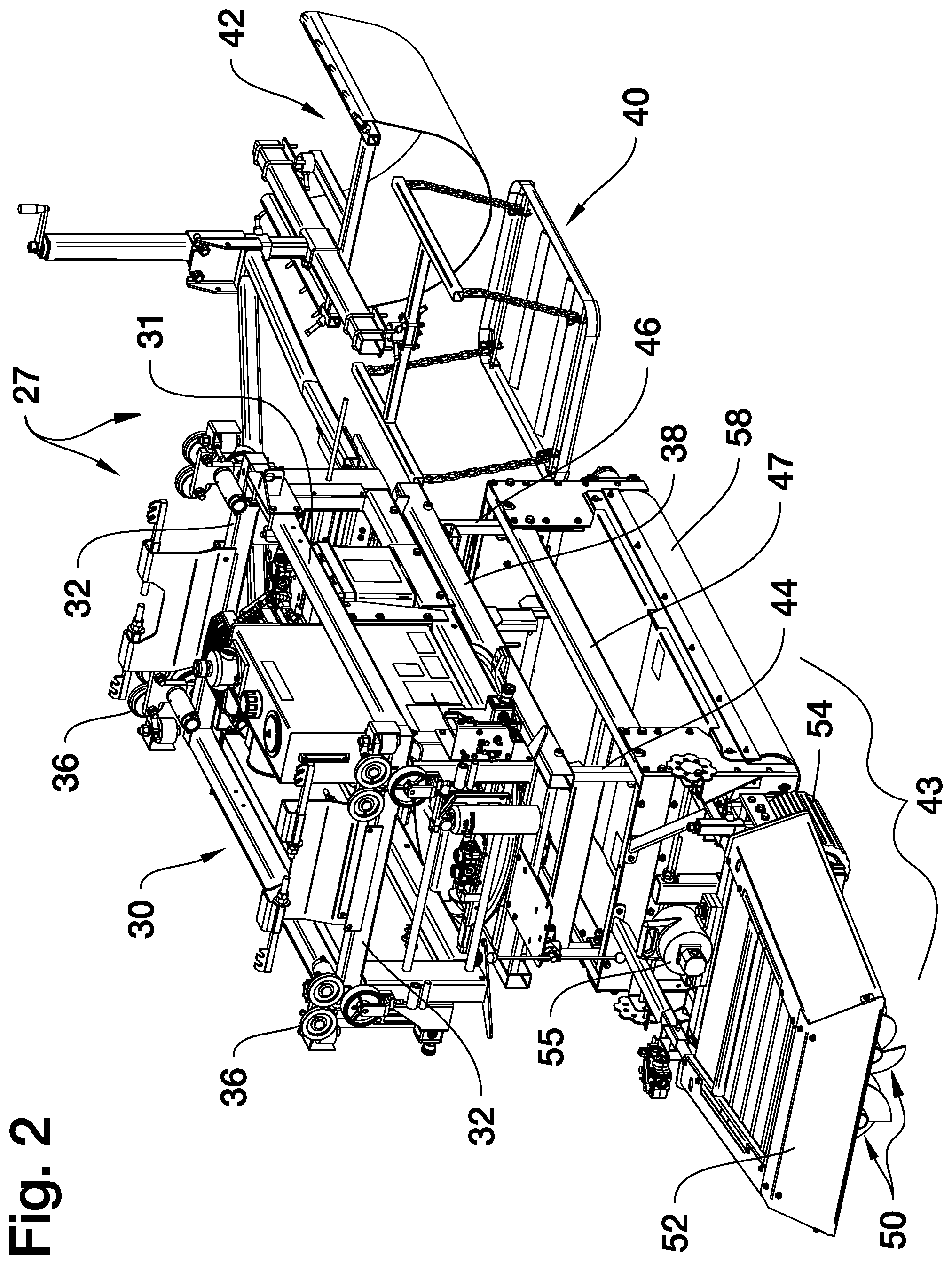 Patent US12378733 Figure 4 – Bridge deck paver with enhanced hydraulic shifting