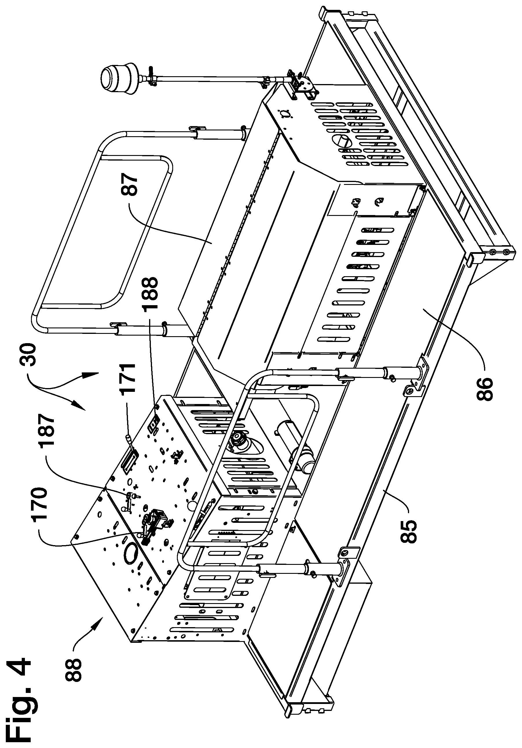 Patent US12378733 Figure 6 – Bridge deck paver with enhanced hydraulic shifting