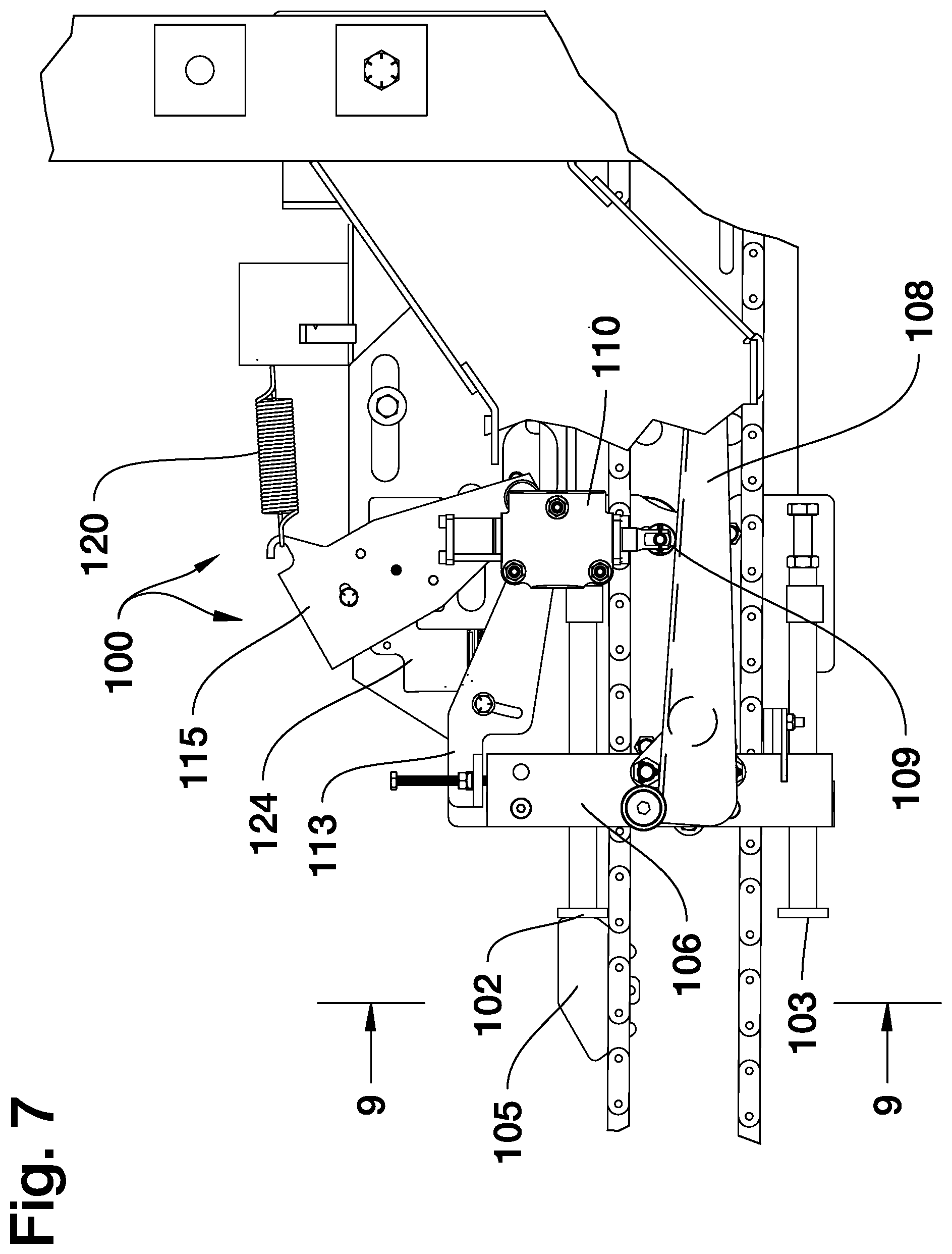 Patent US12378733 Figure 9 – Bridge deck paver with enhanced hydraulic shifting