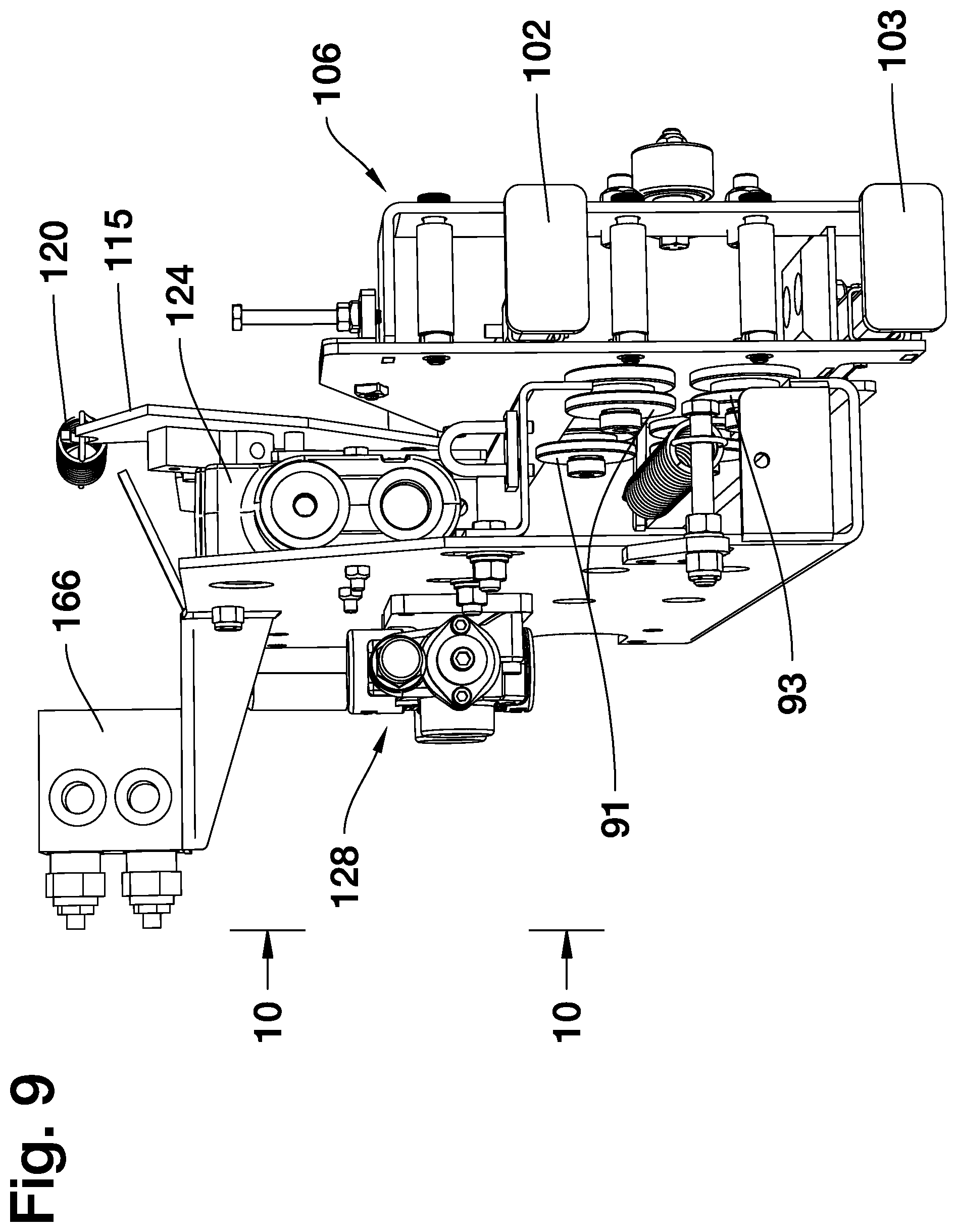 Patent US12378733 Figure 13 – Bridge deck paver with enhanced hydraulic shifting
