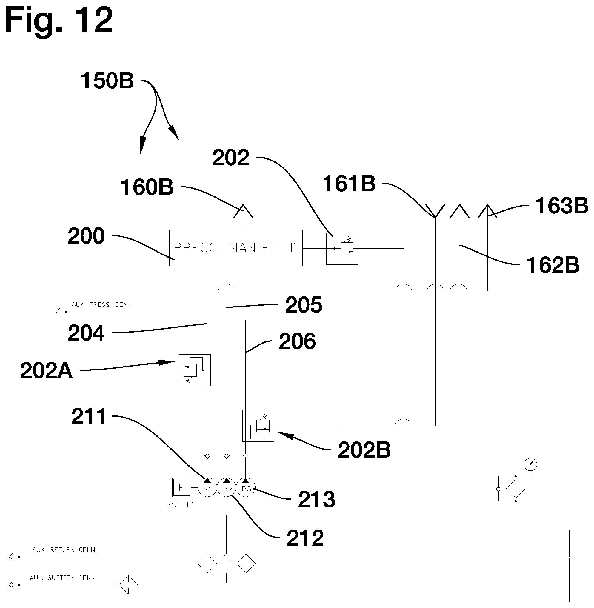 Patent US12378733 Figure 16 – Bridge deck paver with enhanced hydraulic shifting