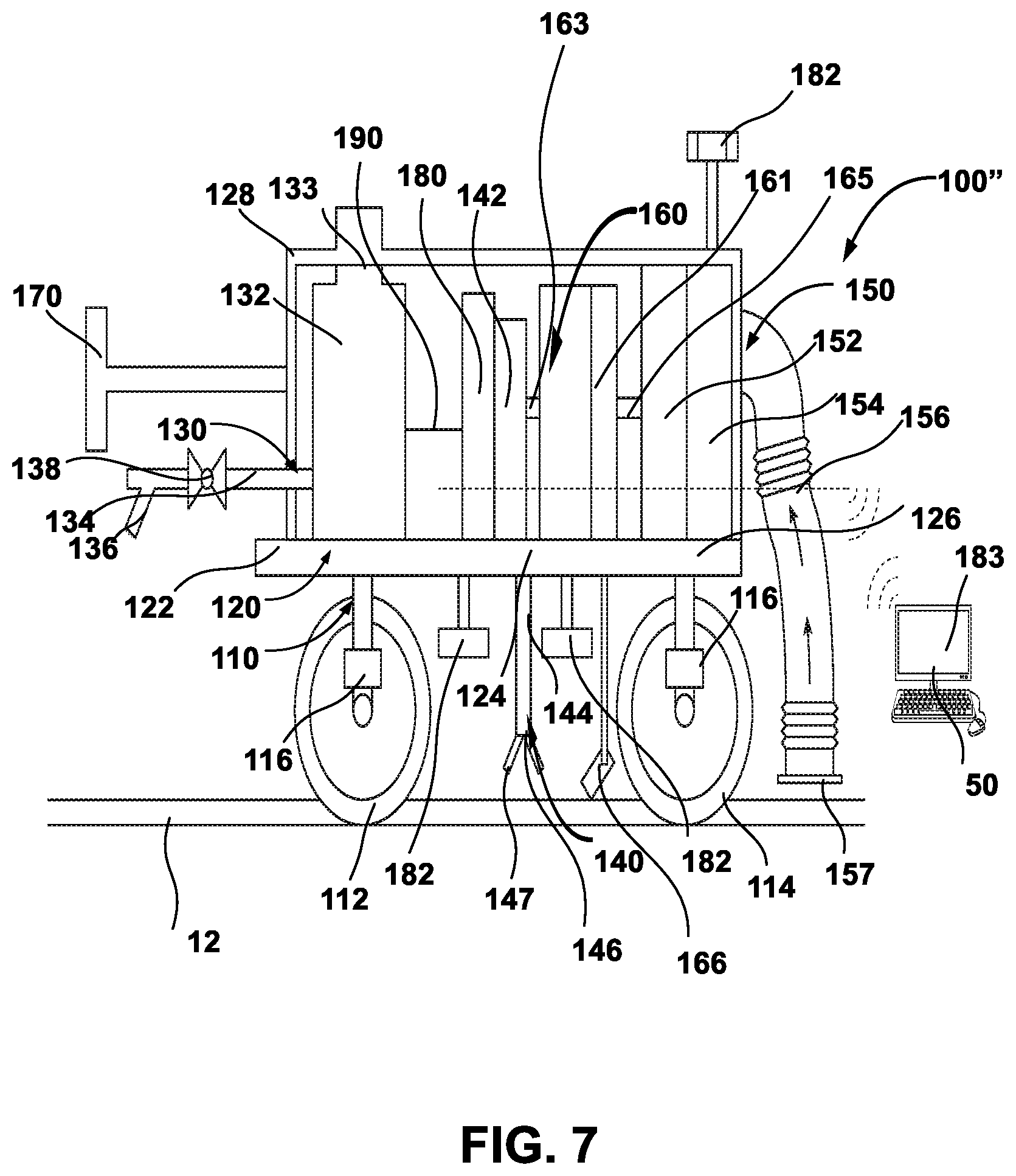Patent US12378739 Figure 7 – Rail track cleaner vehicle