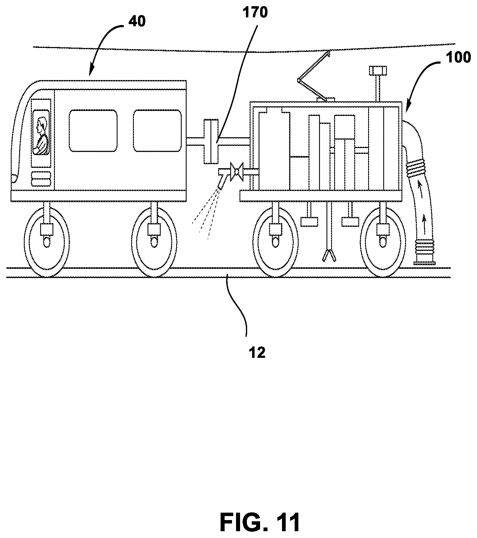 Patent US12378739 Figure 11 – Rail track cleaner vehicle