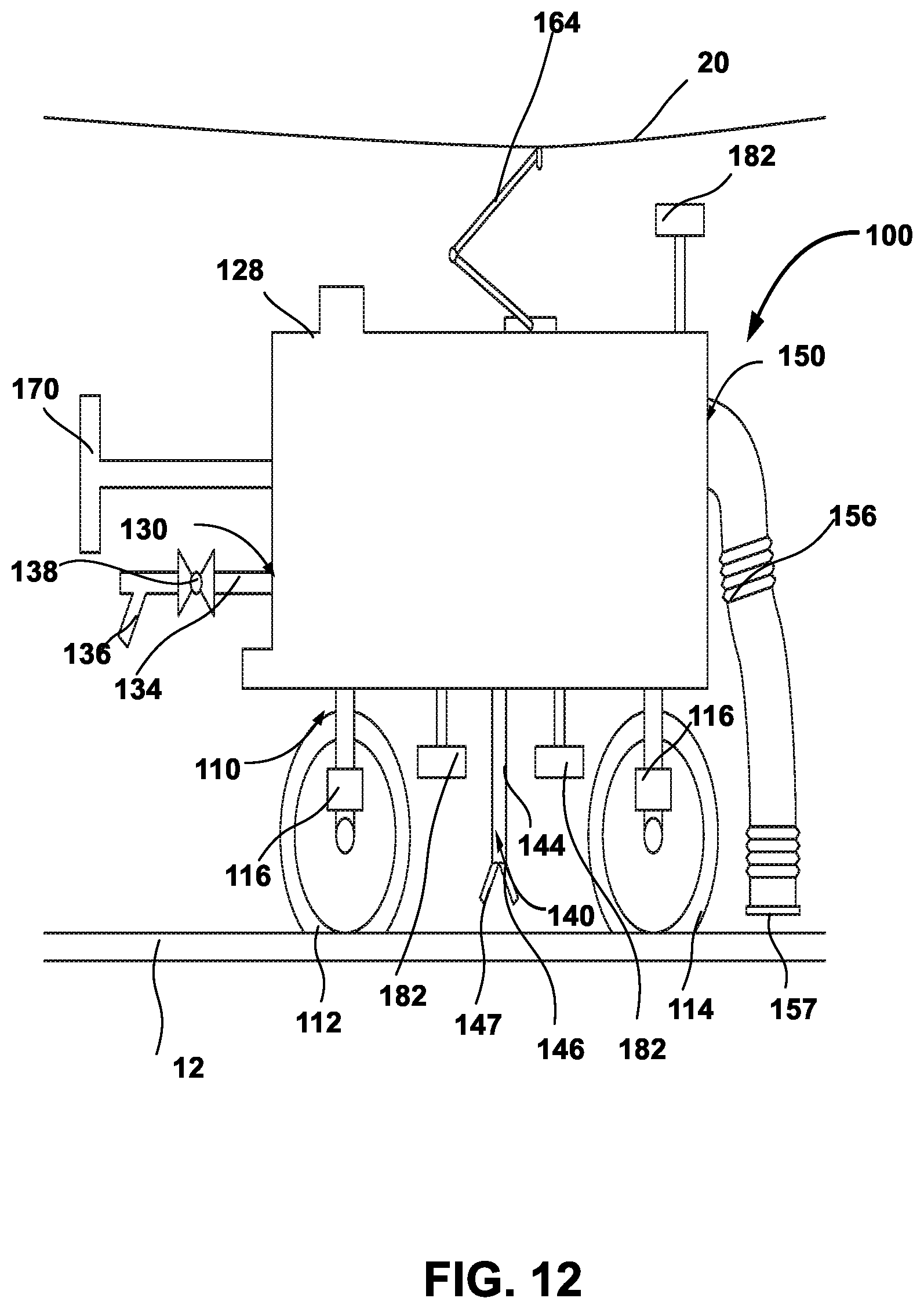 Patent US12378739 Figure 12 – Rail track cleaner vehicle