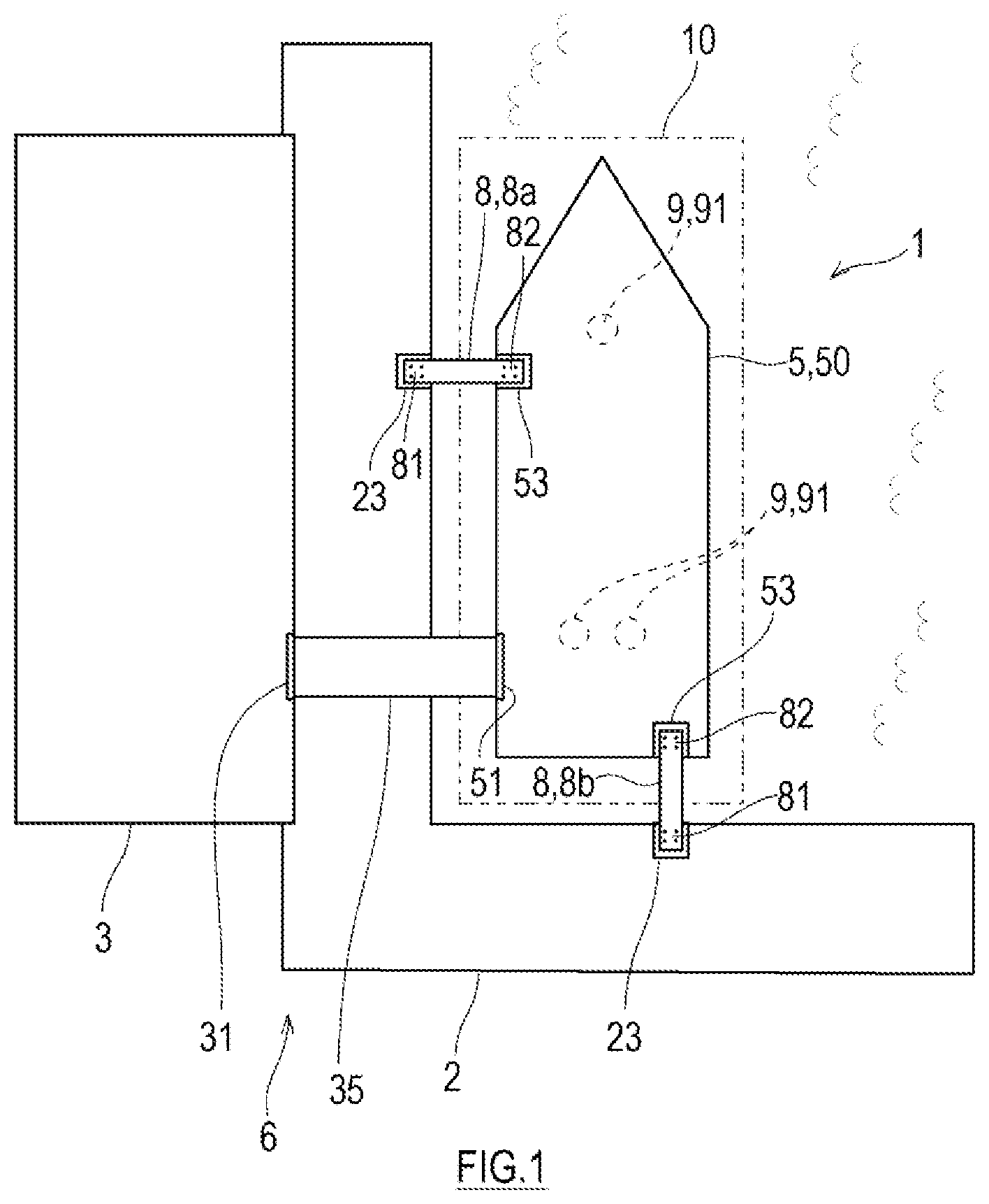 Patent US12378740 Figure 1 – Berth for multi-purpose disaster response ship and harbor structure