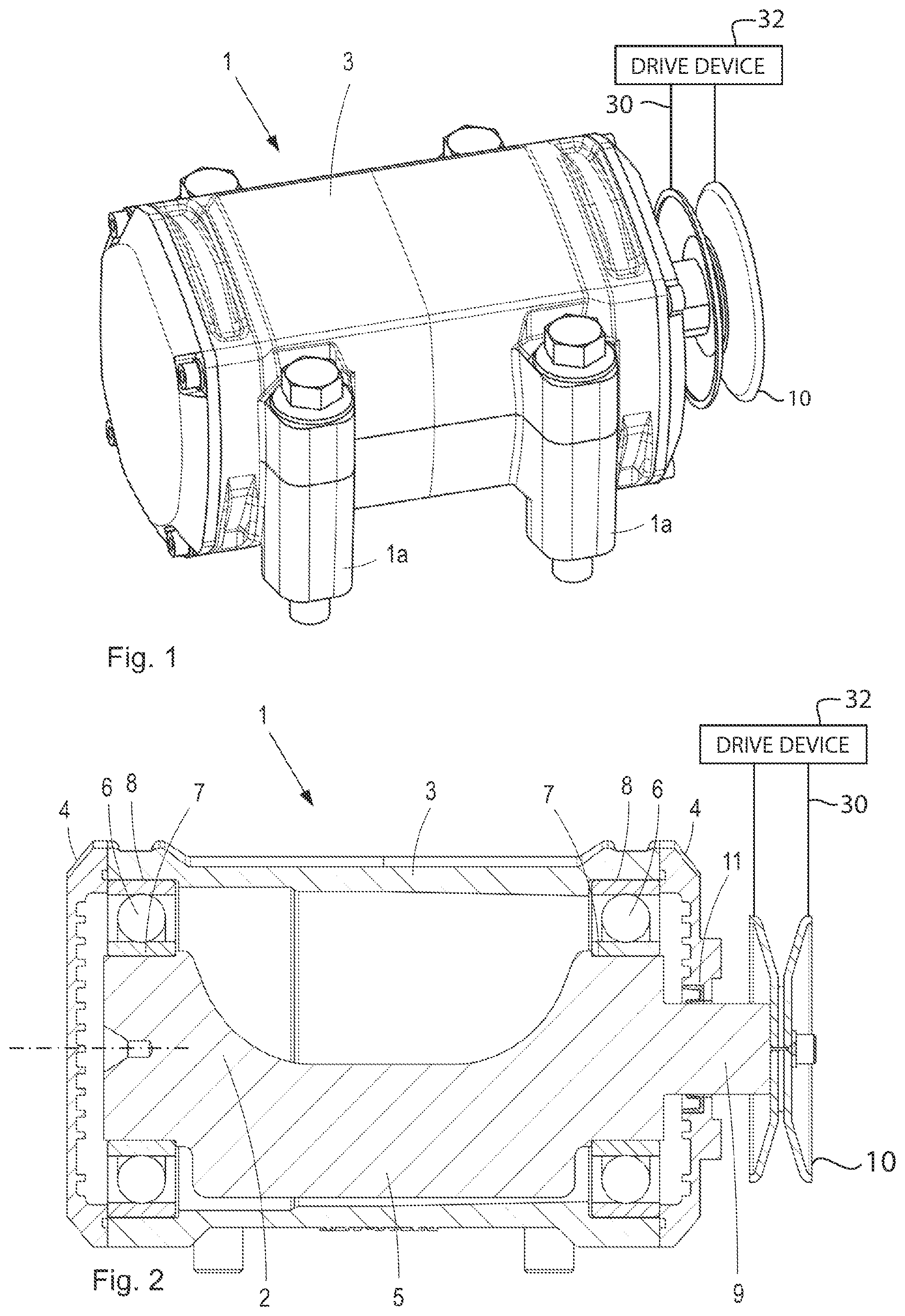 Patent US12378742 Figure 1 – Unbalance exciter for vibratory plates