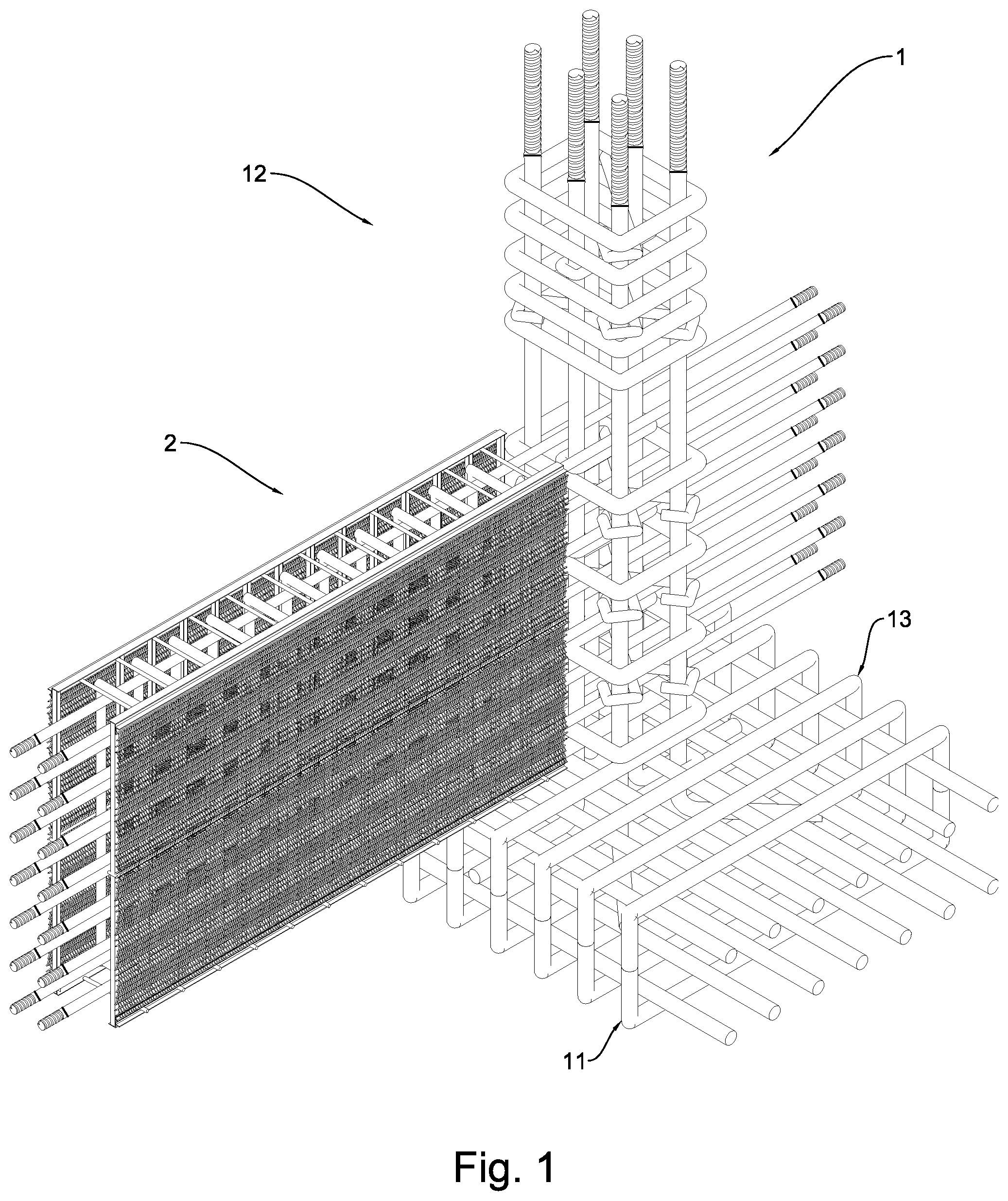 Patent US12378743 Figure 1 – Multi-piece pre-assembled raft foundation and construction method thereof