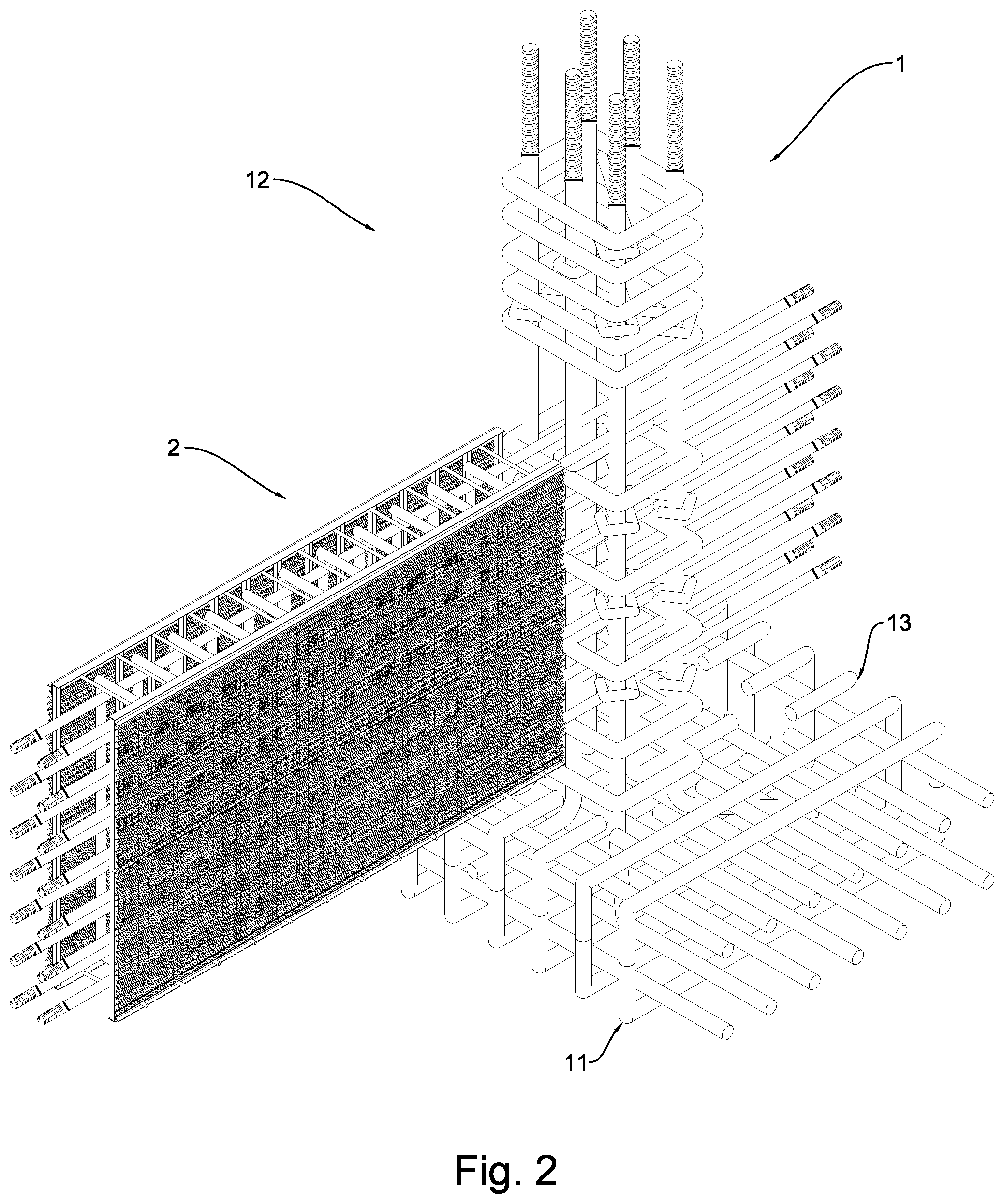 Patent US12378743 Figure 2 – Multi-piece pre-assembled raft foundation and construction method thereof