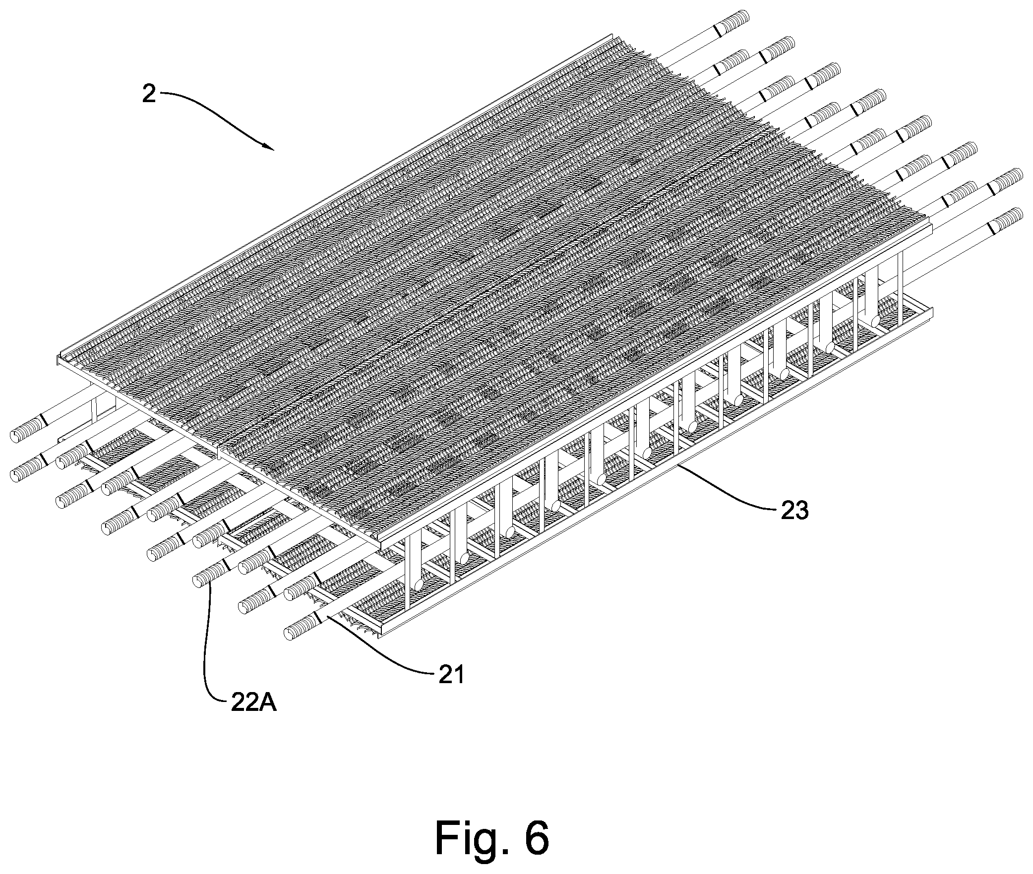 Patent US12378743 Figure 6 – Multi-piece pre-assembled raft foundation and construction method thereof