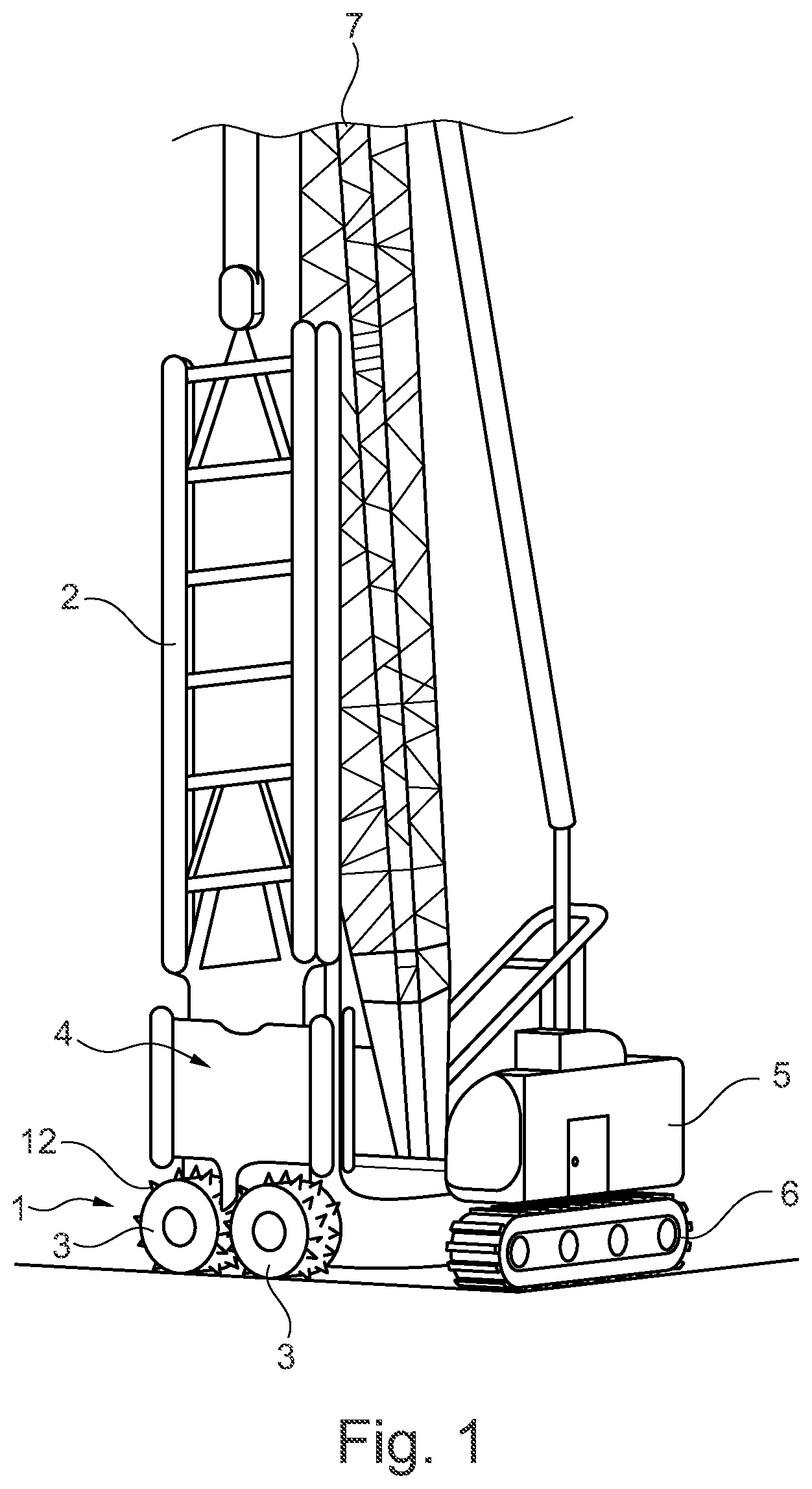 Patent US12378746 Figure 1 – Cutting wheel assembly for a slurry wall cutter