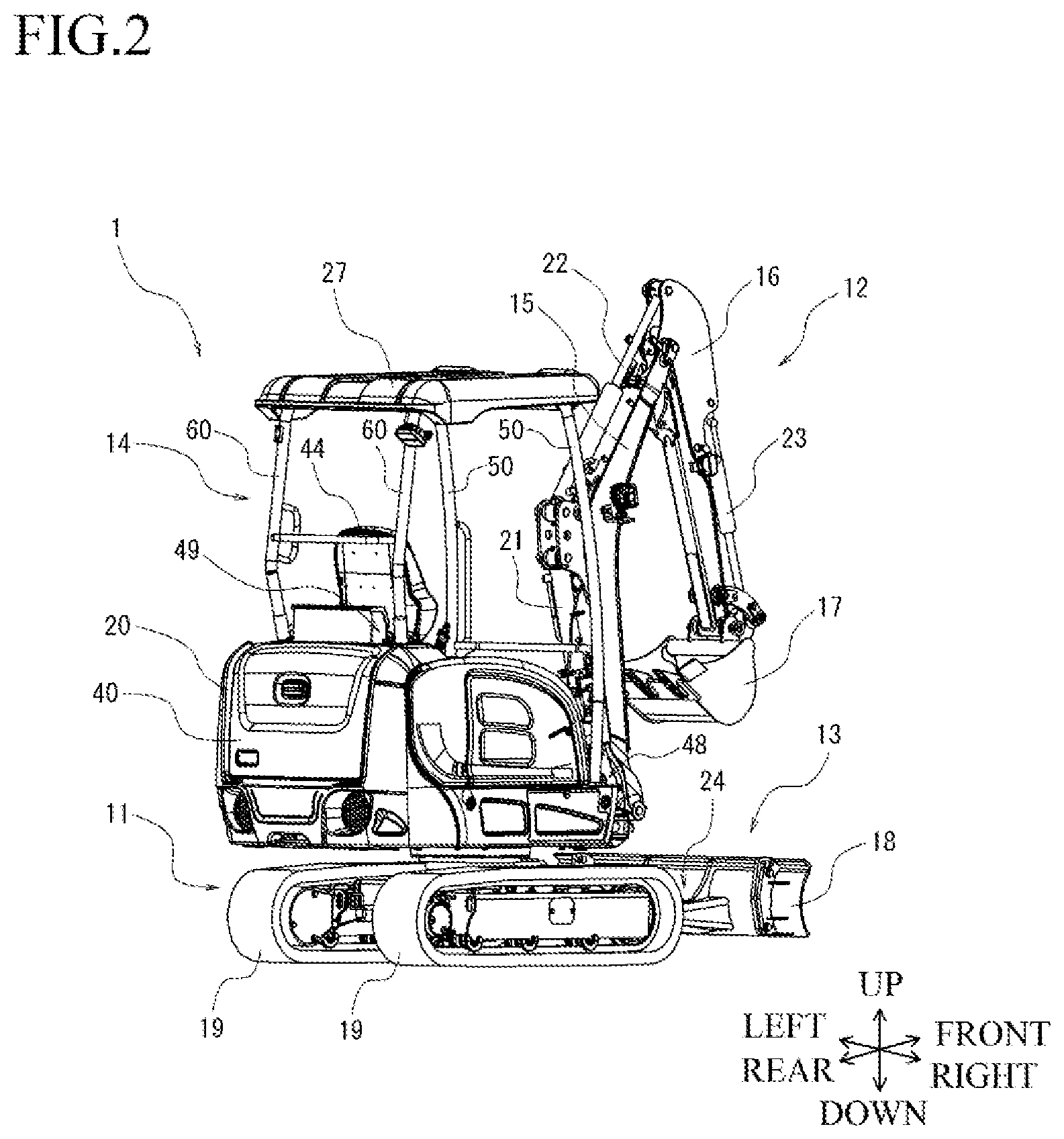 Patent US12378750 Figure 2 – Working vehicle
