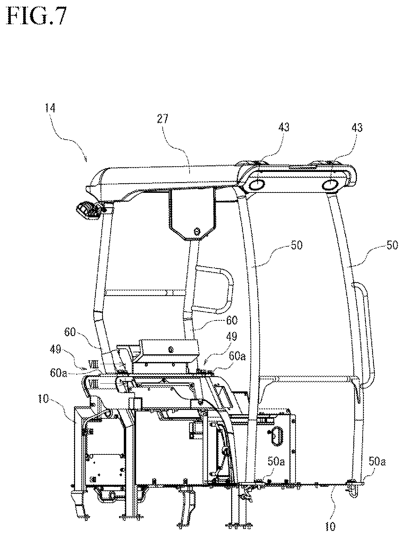 Patent US12378750 Figure 7 – Working vehicle