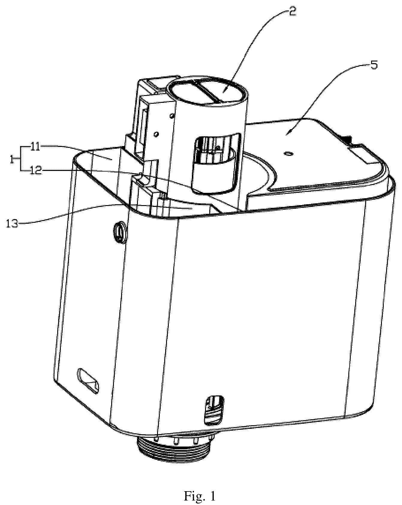 Patent US12378755 Figure 1 – Water tank drainage volume control structure, and toilet