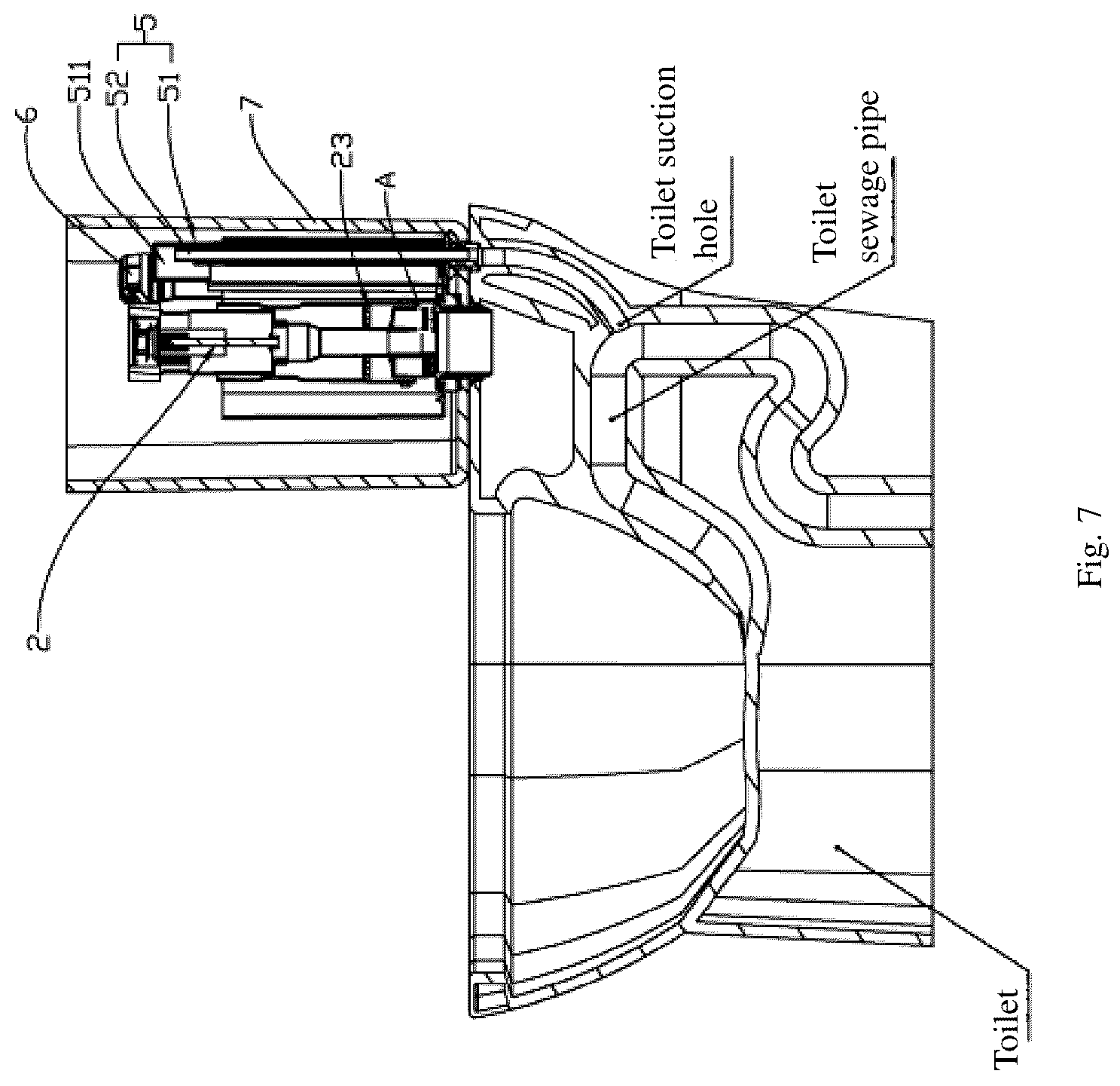 Patent US12378755 Figure 6 – Water tank drainage volume control structure, and toilet