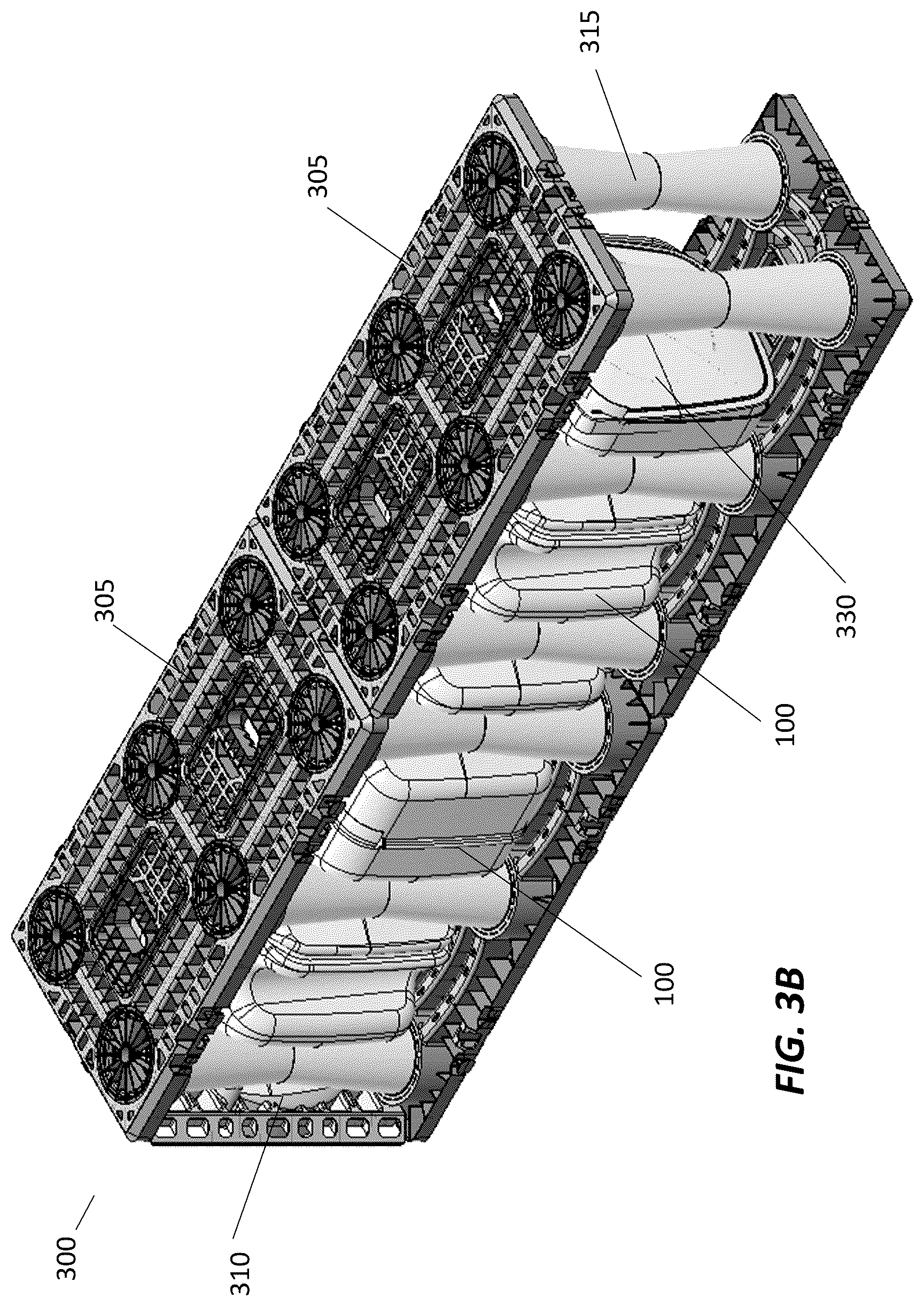 Patent US12378757 Figure 4 – Systems, apparatus, and methods for isolating flow in a stormwater management crate array