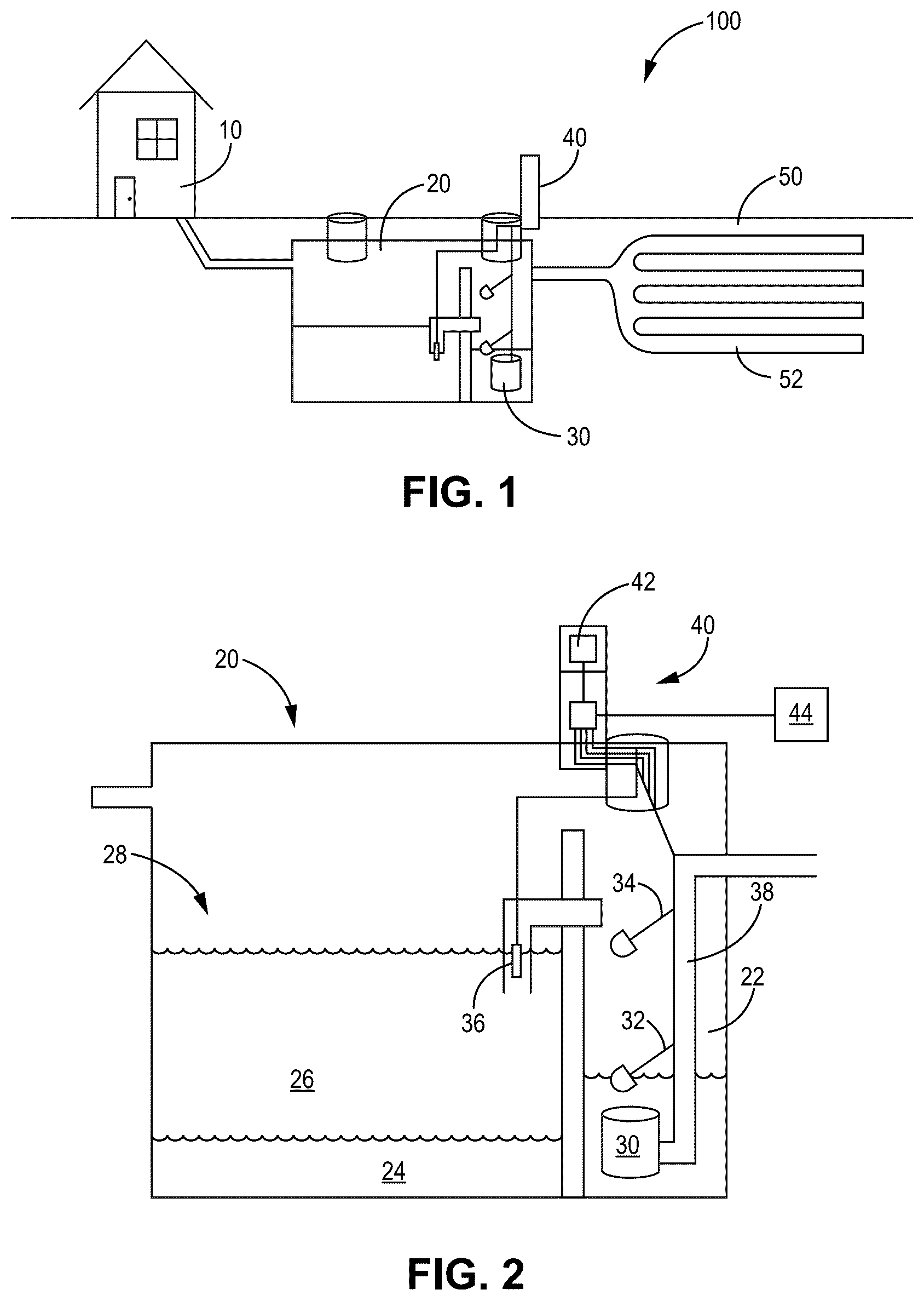 Patent US12378758 Figure 1 – Septic system including control and monitoring system