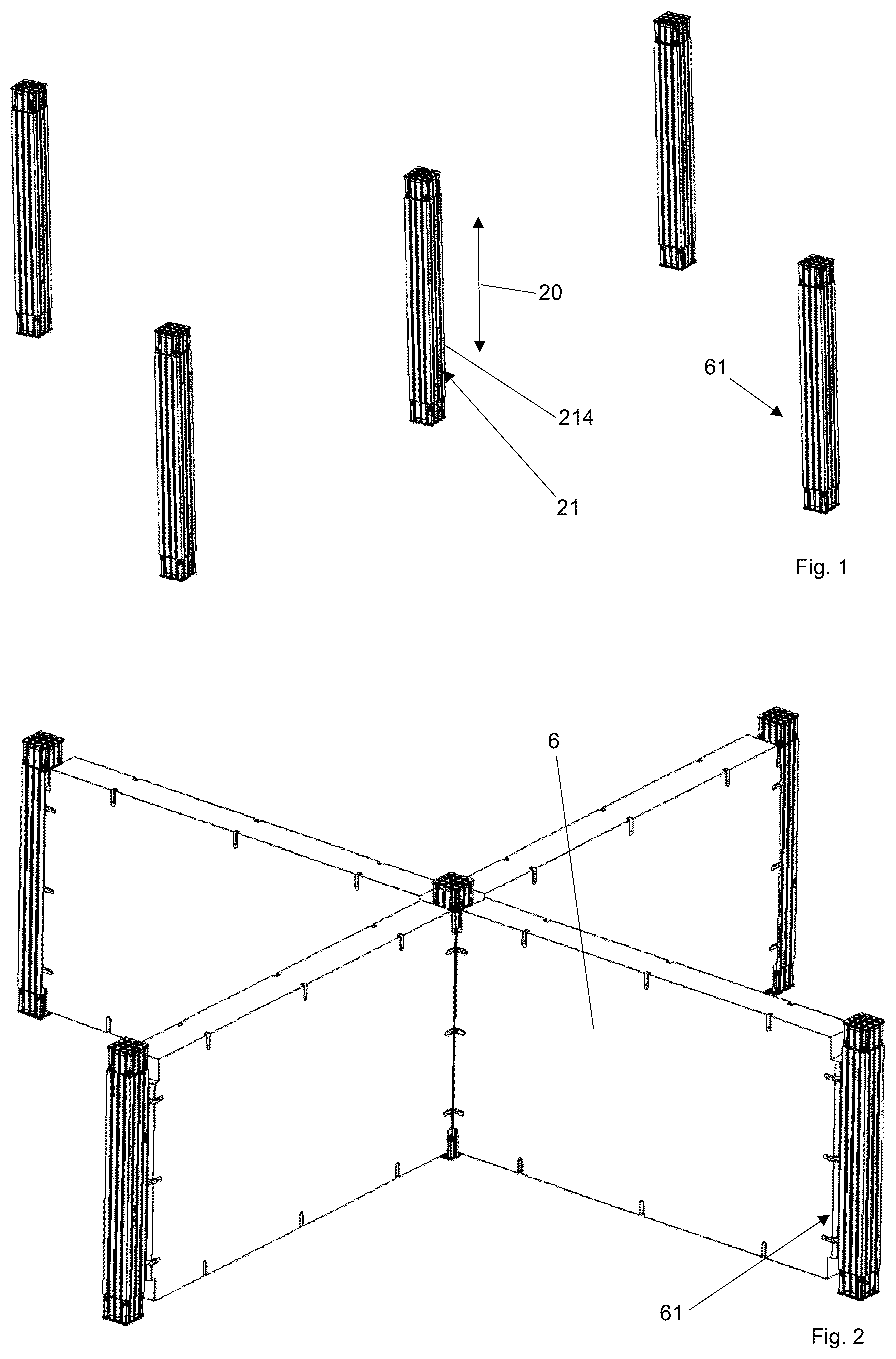 Patent US12378760 Figure 1 – Prefabricated building structure