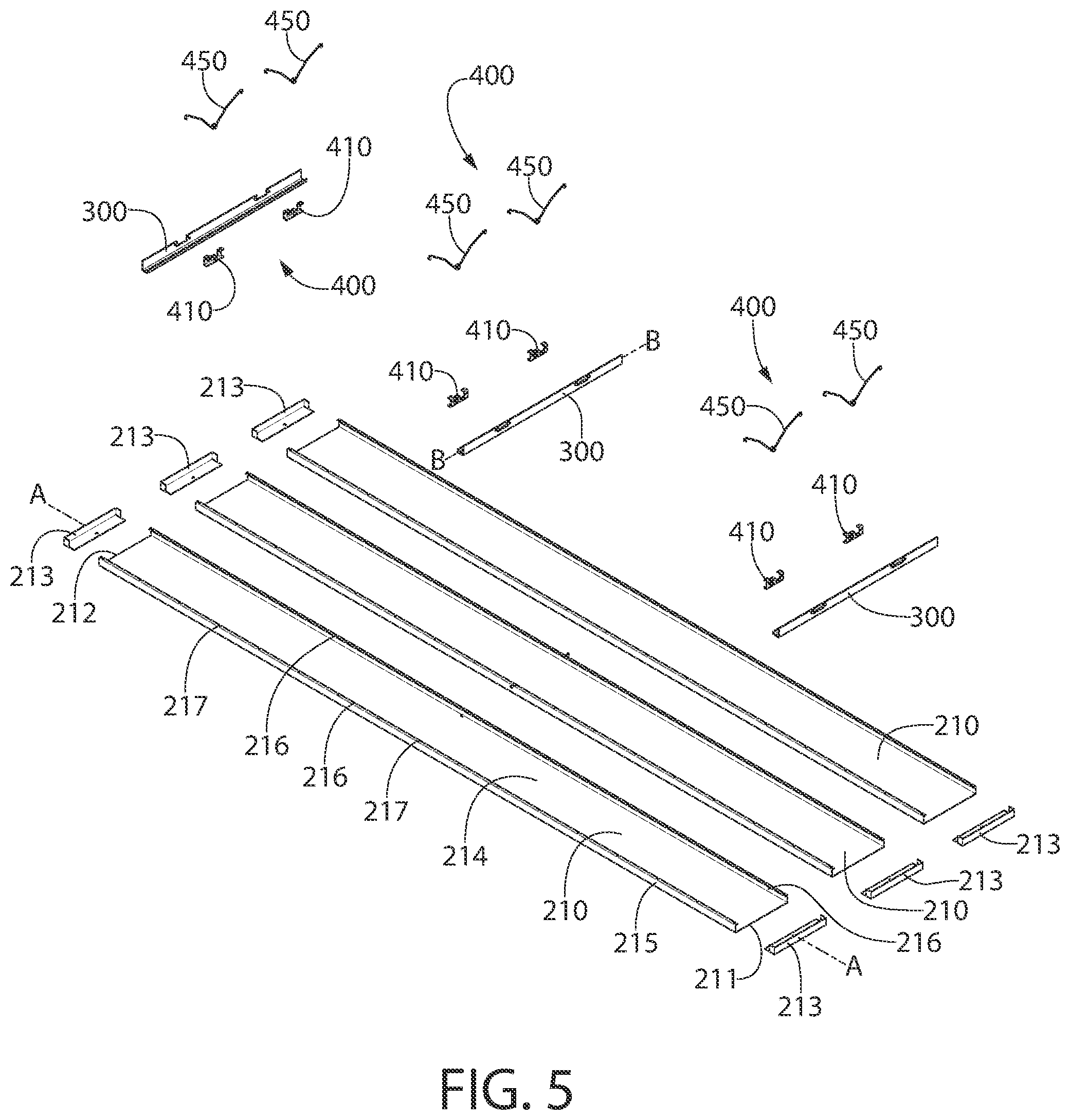 Patent US12378765 Figure 5 – Ceiling system