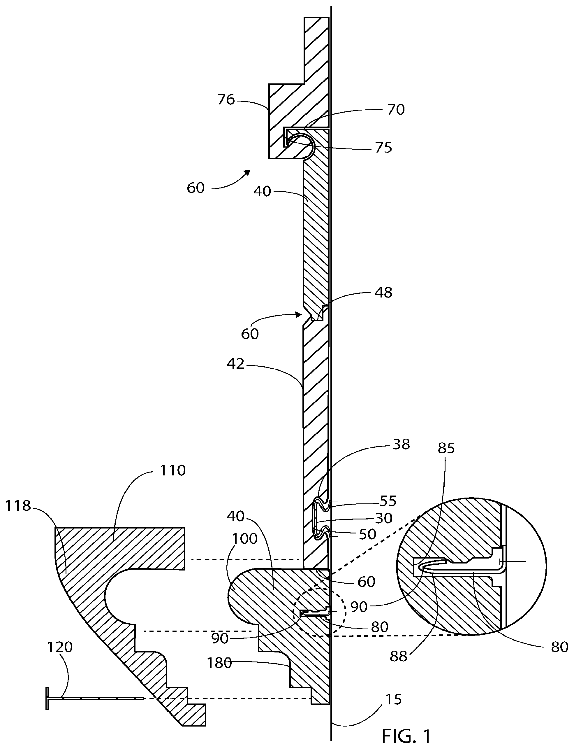 Patent US12378778 Figure 1 – Method of attaching molding, trim, or panels to structures