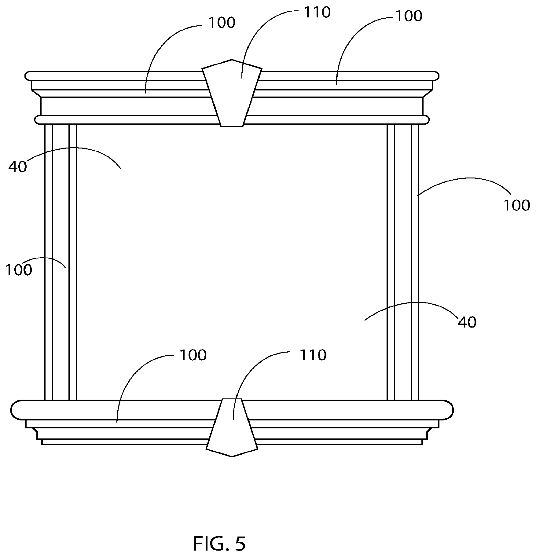 Patent US12378778 Figure 4 – Method of attaching molding, trim, or panels to structures