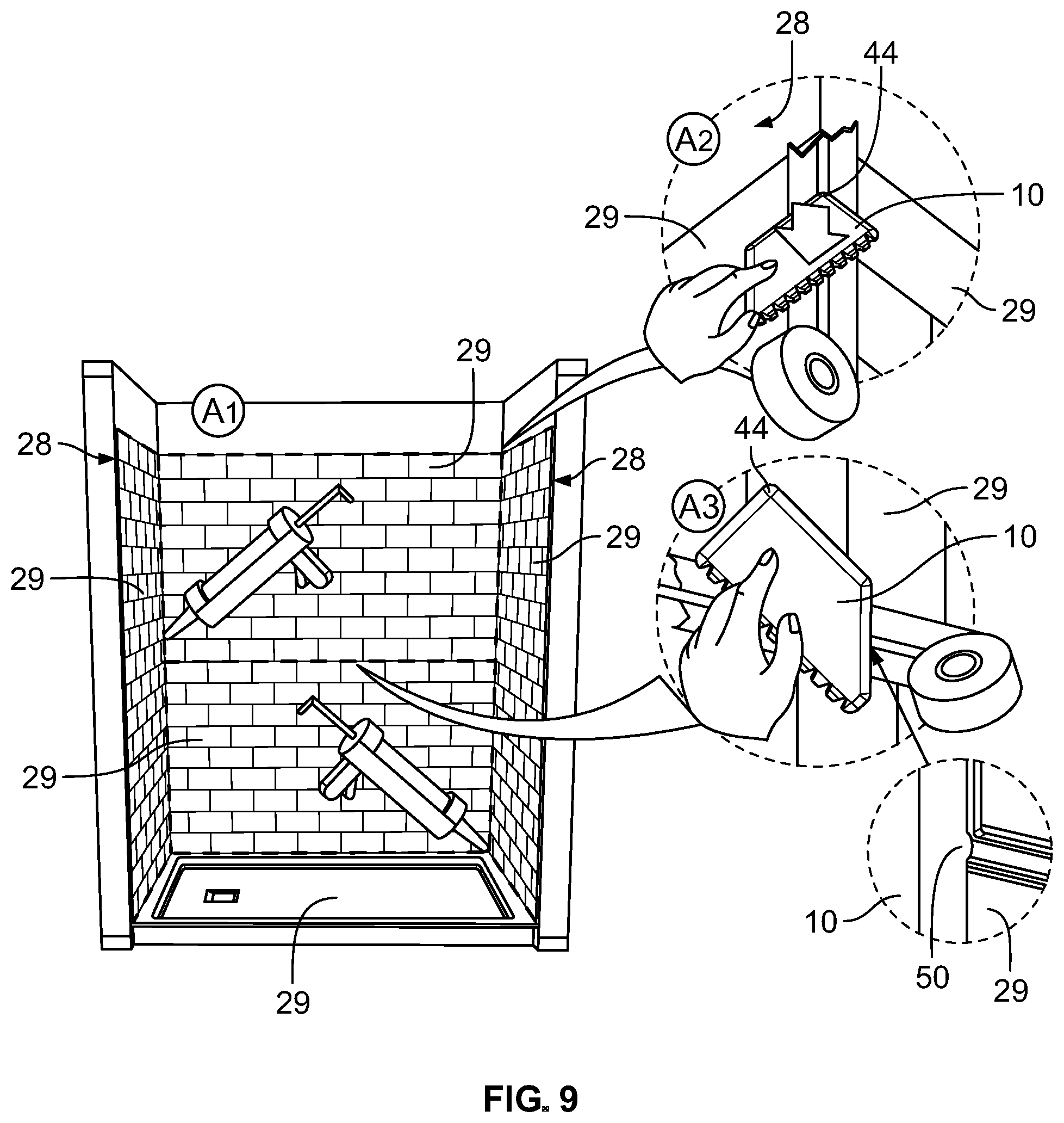 Patent US12378780 Figure 7 – Tools for application of binding agents and filler