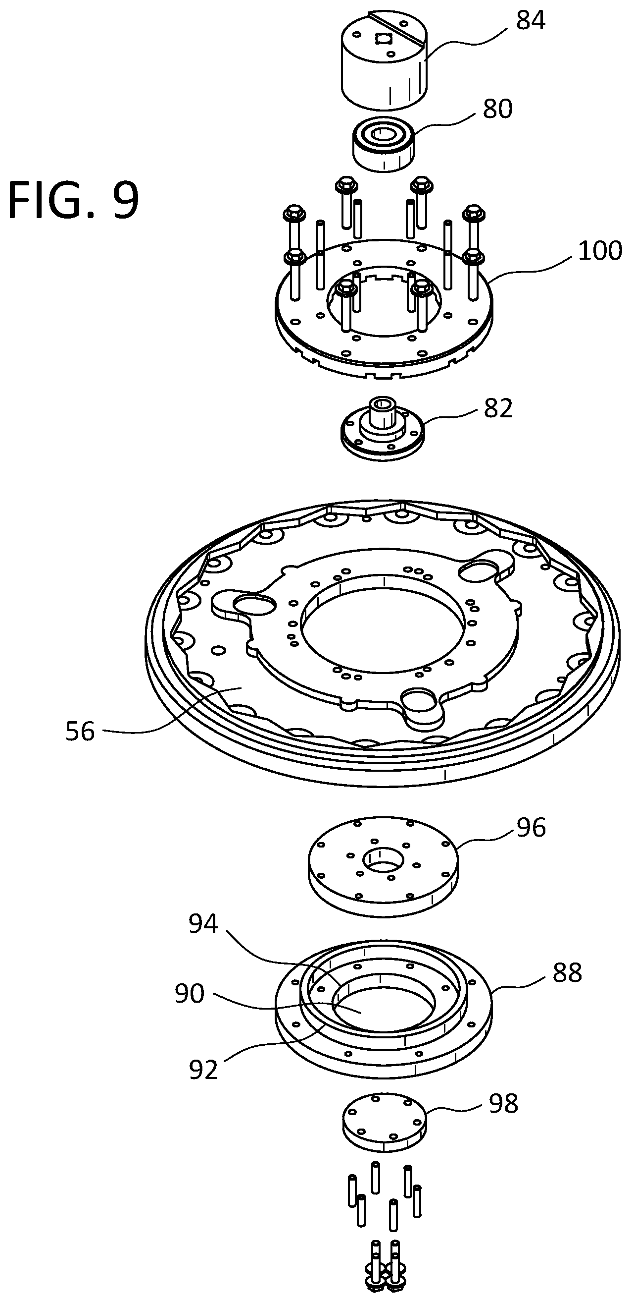 Patent US12378781 Figure 8 – Mounting adapter for concrete surface processing tools