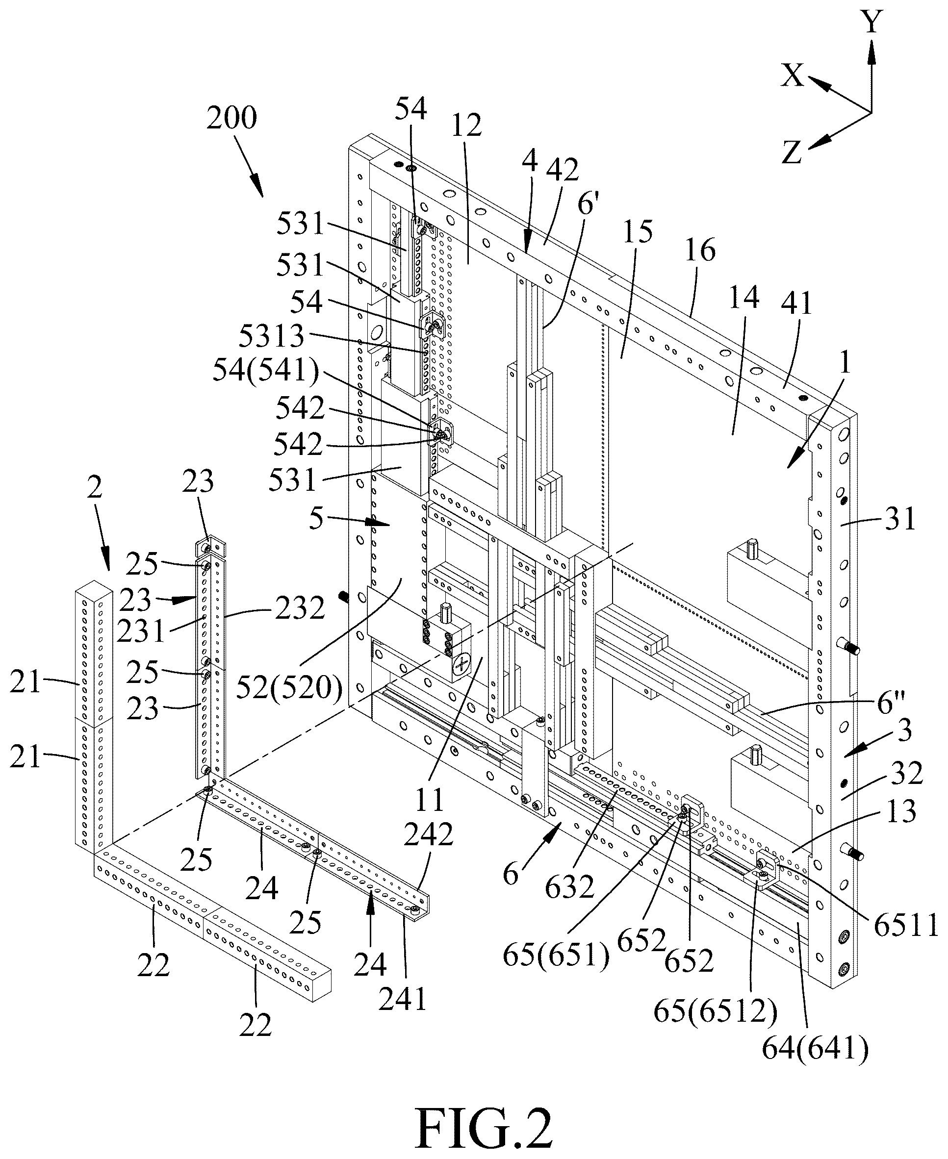 Patent US12378784 Figure 2 – Two-way retractable building formwork apparatus
