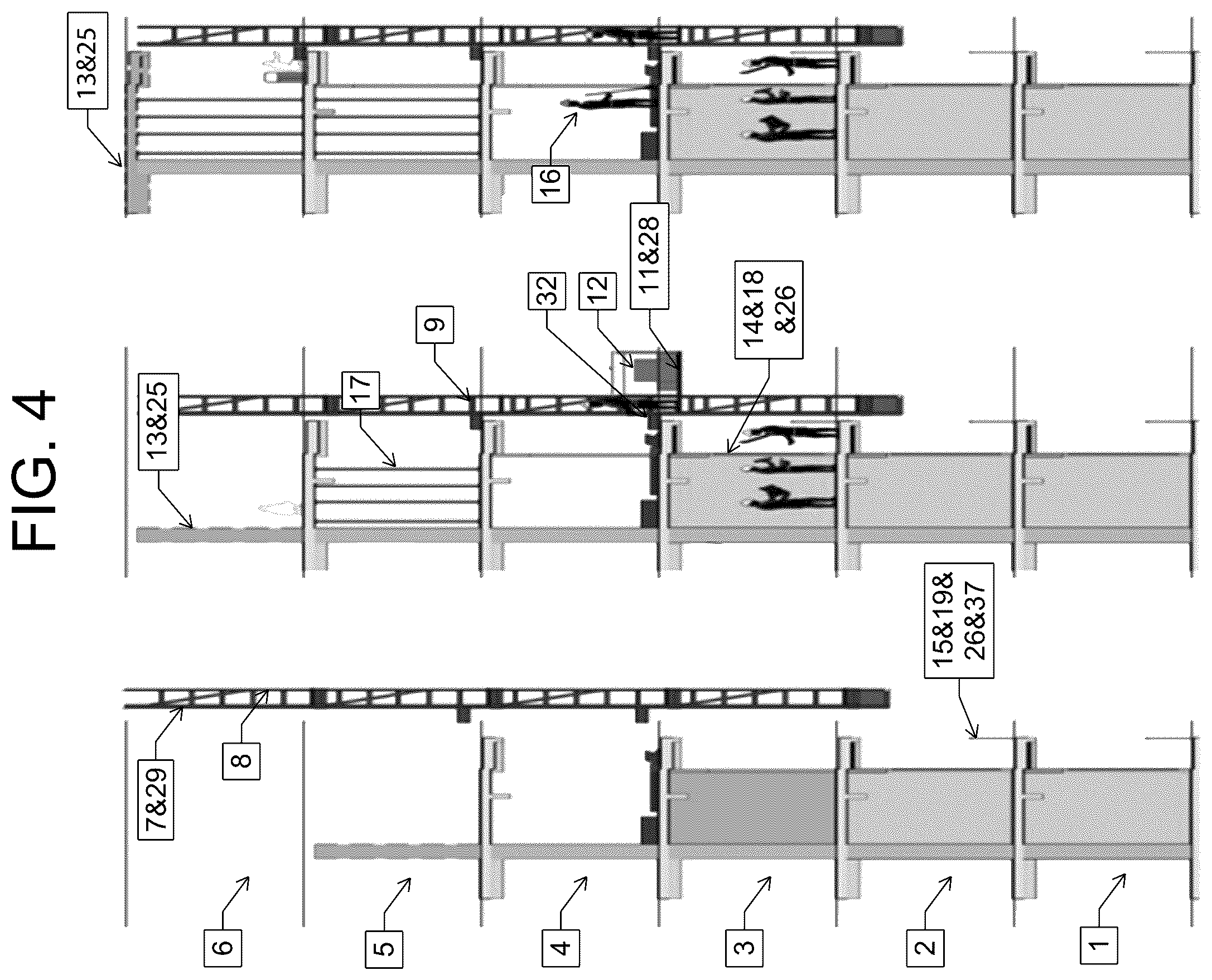 Patent US12378787 Figure 4 – Integrated structural and architectural facade level-by-level construction system