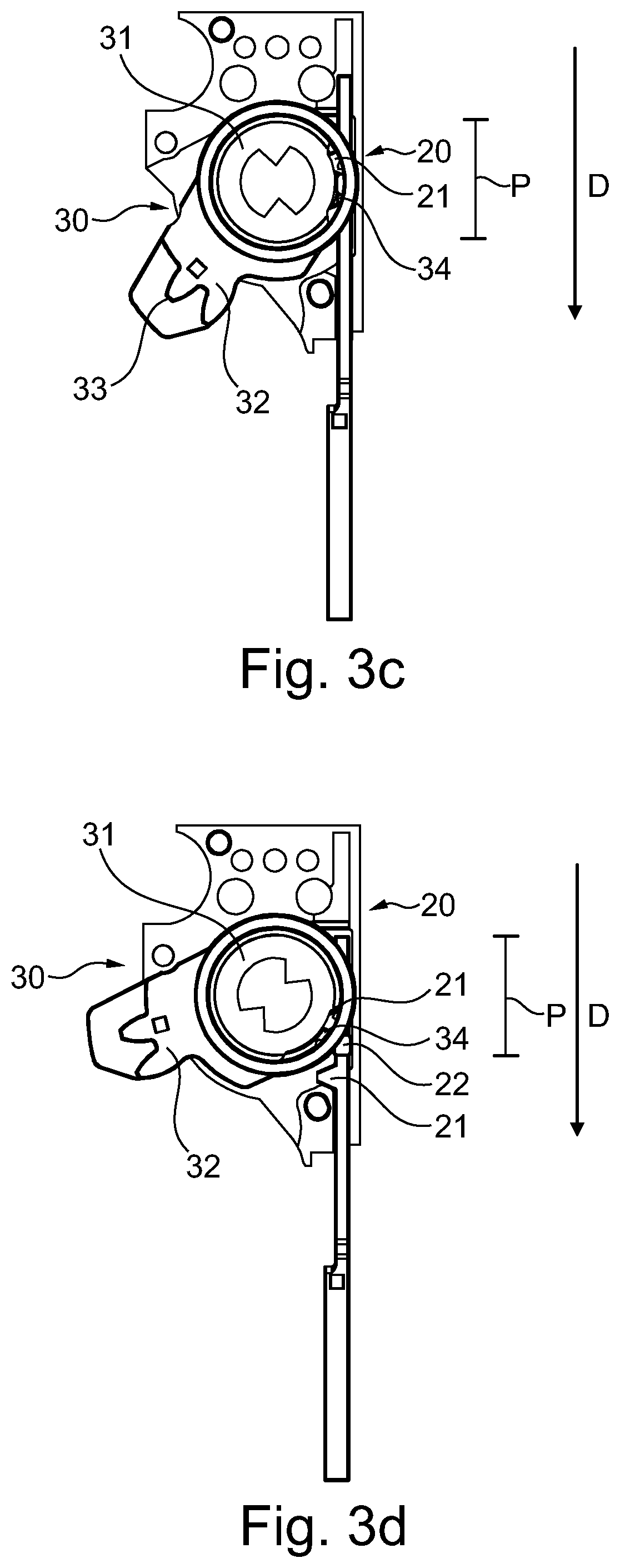 Patent US12378795 Figure 4 – Locking device with a catch arrangement