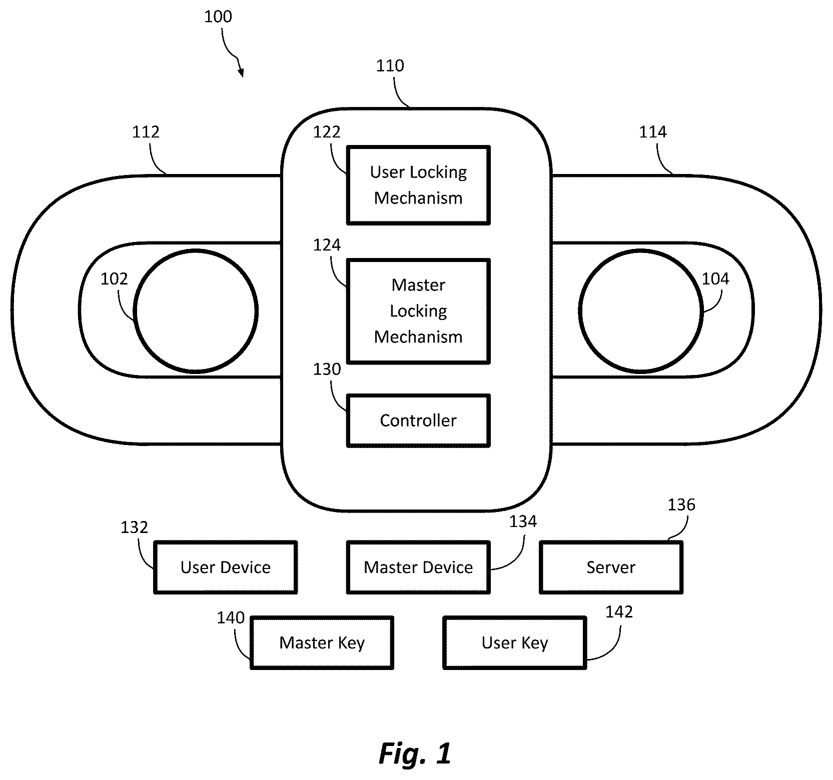 Patent US12378796 Figure 1 – Electronic lock with service subscription