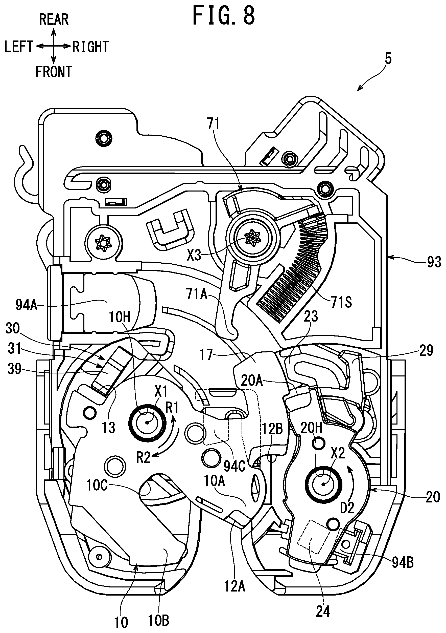 Patent US12378800 Figure 7 – Lock apparatus for vehicle open/close body