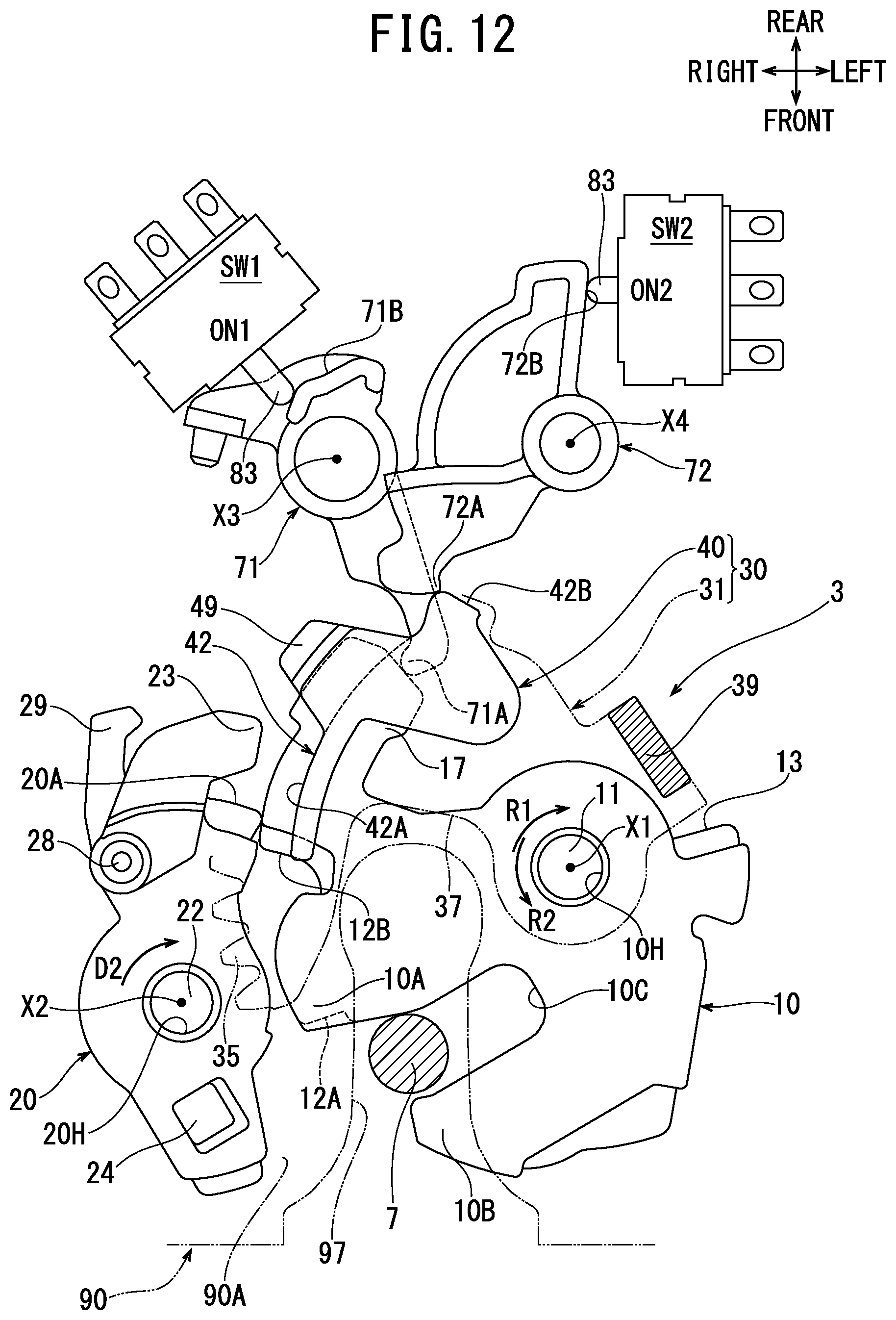 Patent US12378800 Figure 11 – Lock apparatus for vehicle open/close body