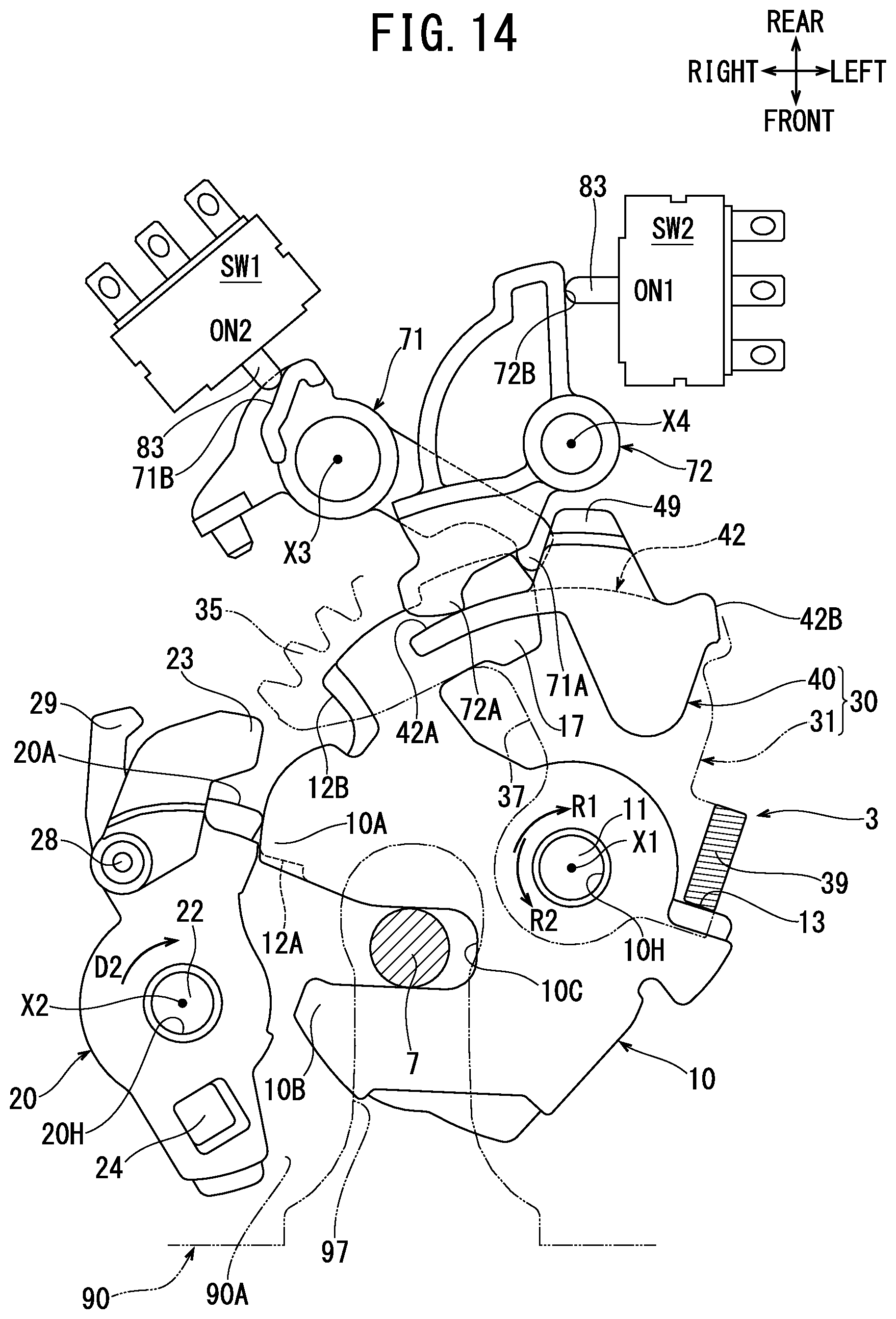 Patent US12378800 Figure 13 – Lock apparatus for vehicle open/close body