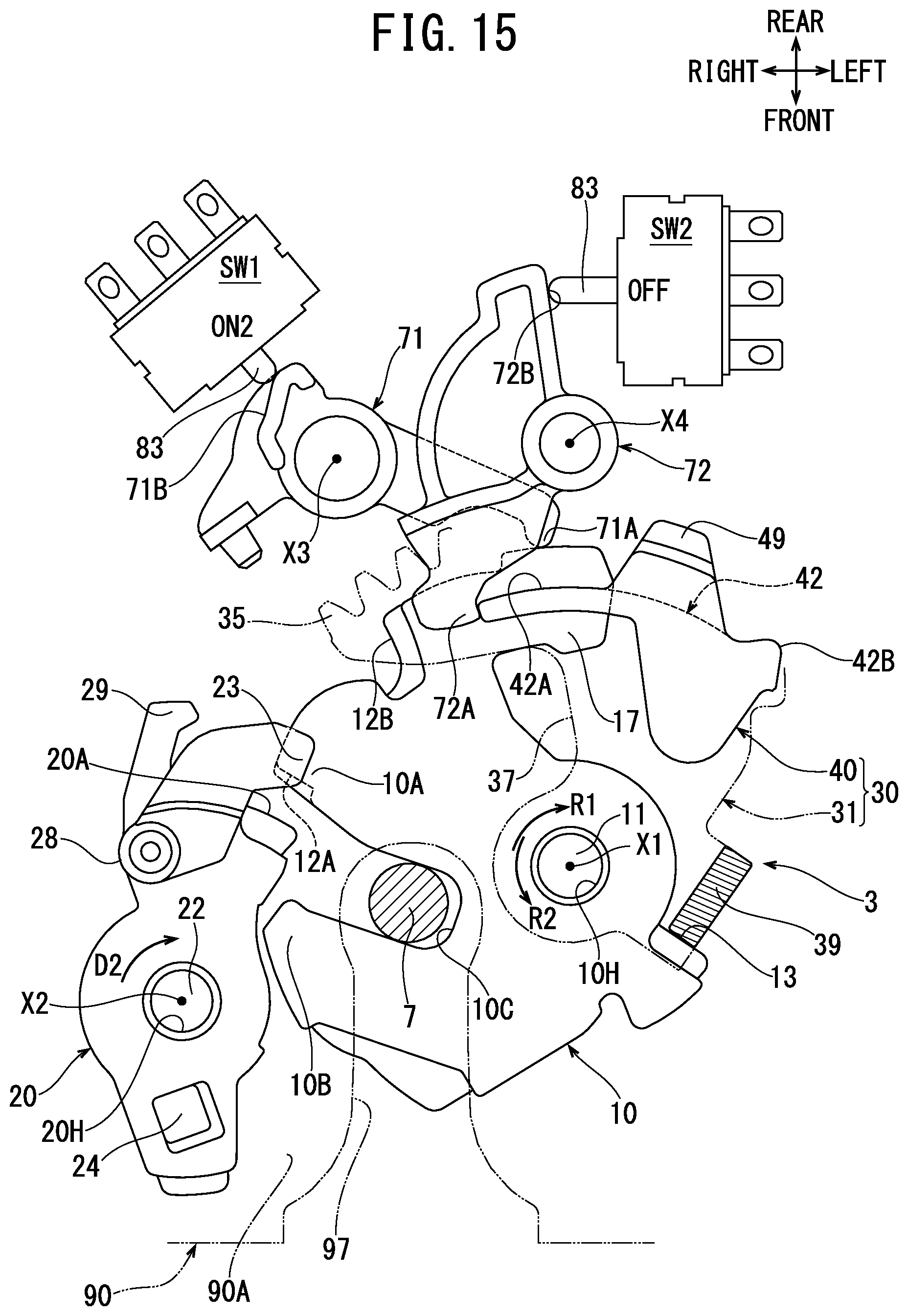 Patent US12378800 Figure 14 – Lock apparatus for vehicle open/close body