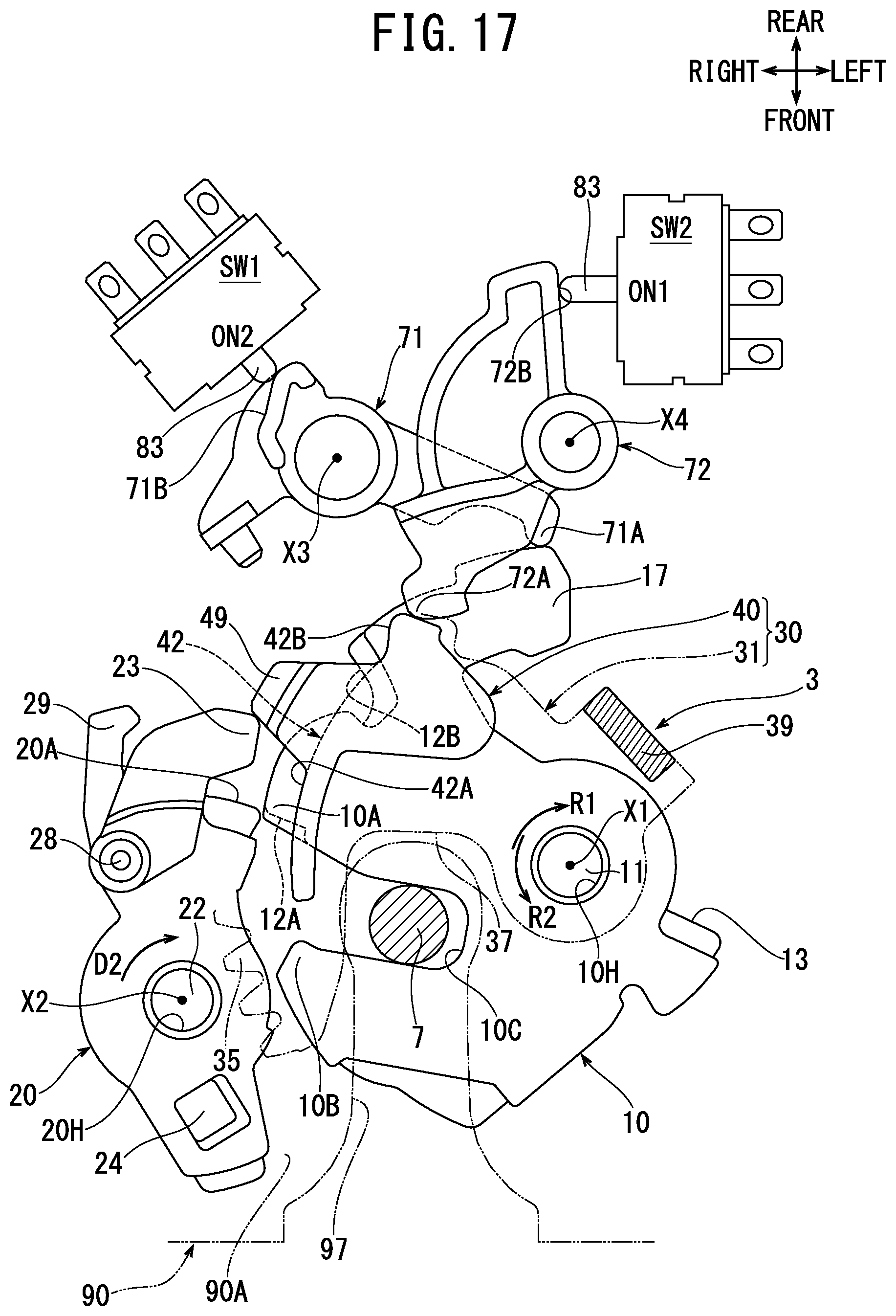 Patent US12378800 Figure 16 – Lock apparatus for vehicle open/close body