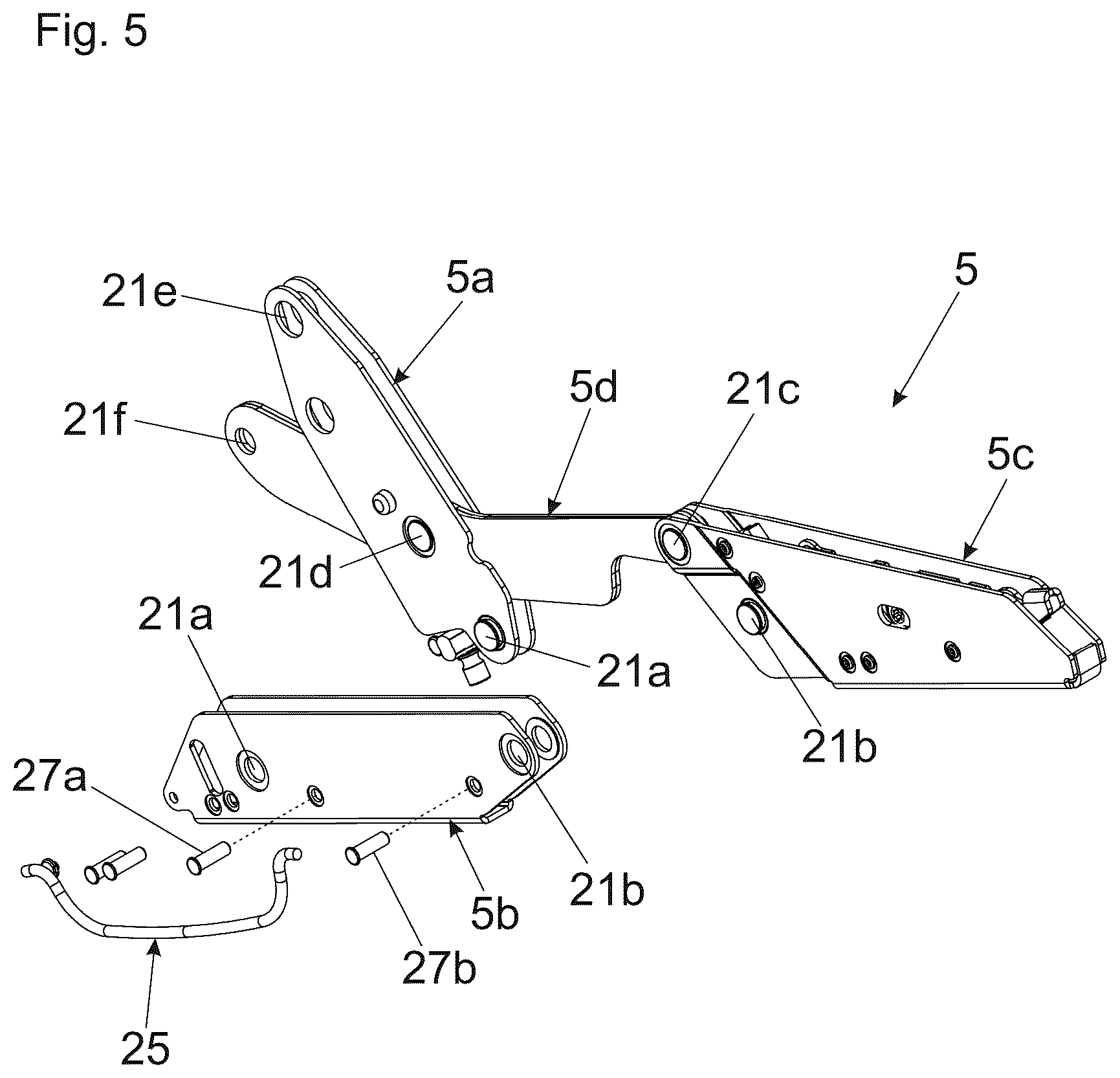 Patent US12378807 Figure 5 – Furniture fittings for the movable mounting of a furniture part