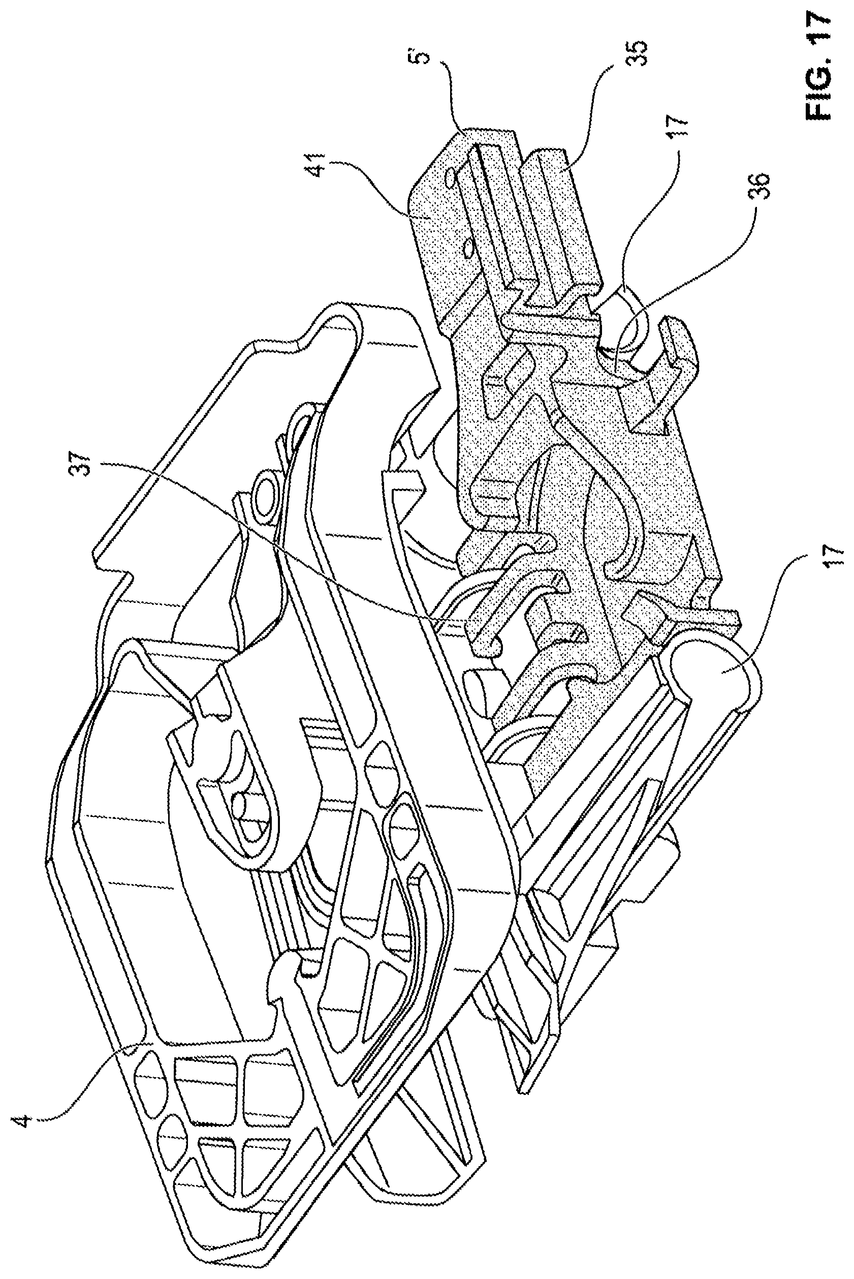 Patent US12378808 Figure 14 – Rail-slider assembly and window lifter of a motor vehicle having such an assembly