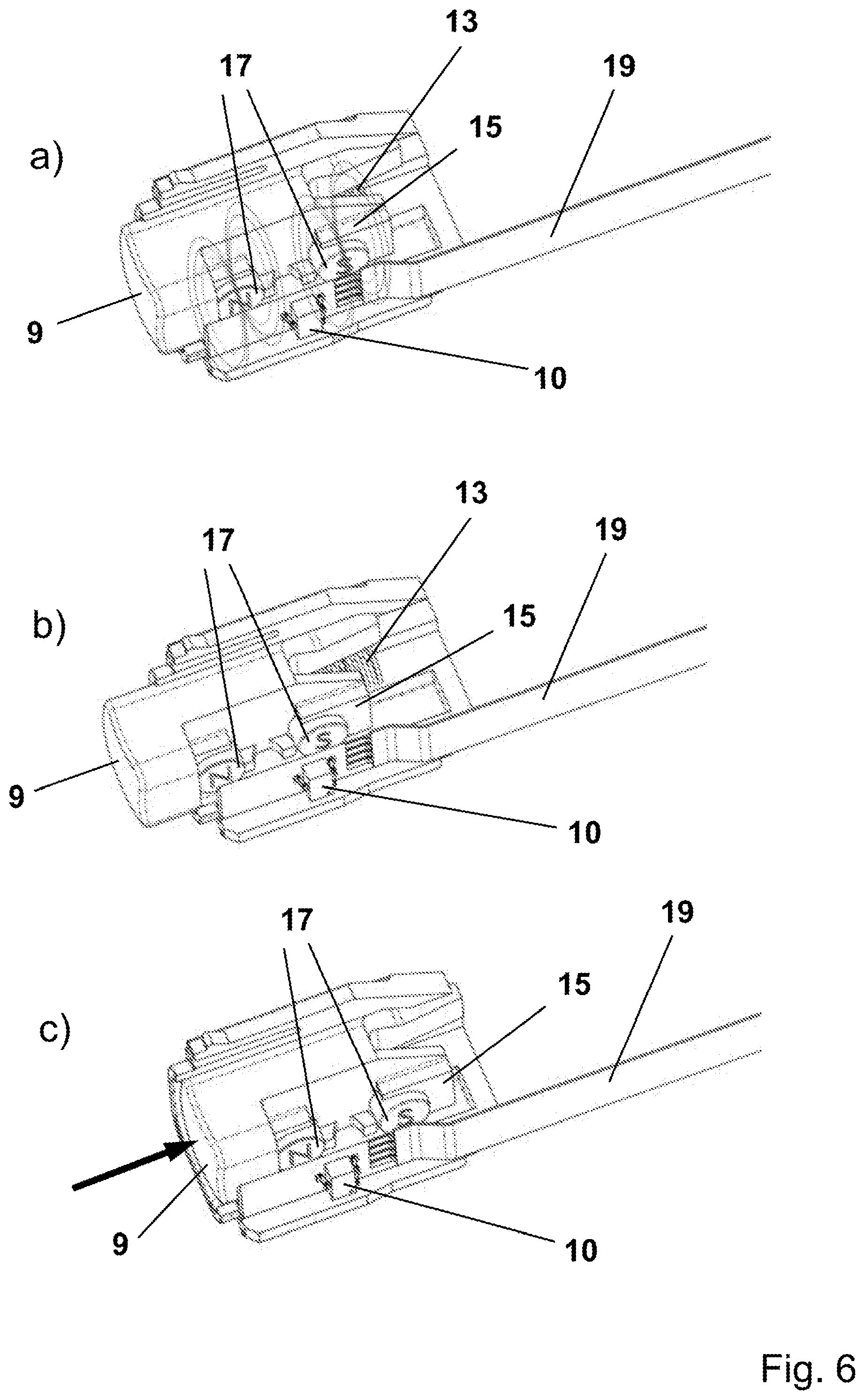 Patent US12378809 Figure 4 – Body comprising parts which are pivotable between two positions, driven by an electric motor