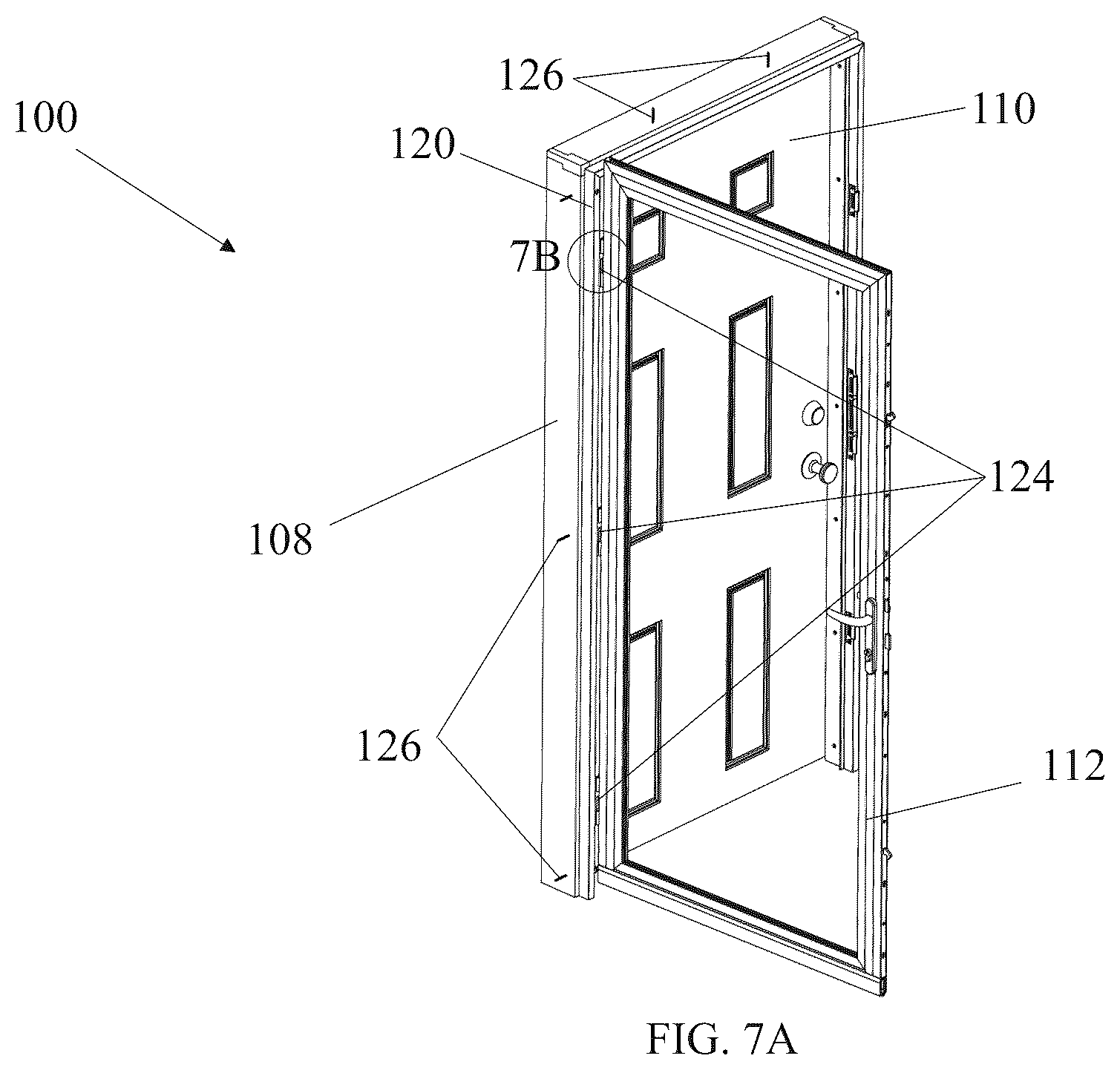 Patent US12378811 Figure 8 – Jamb-hung secondary door and method of installation