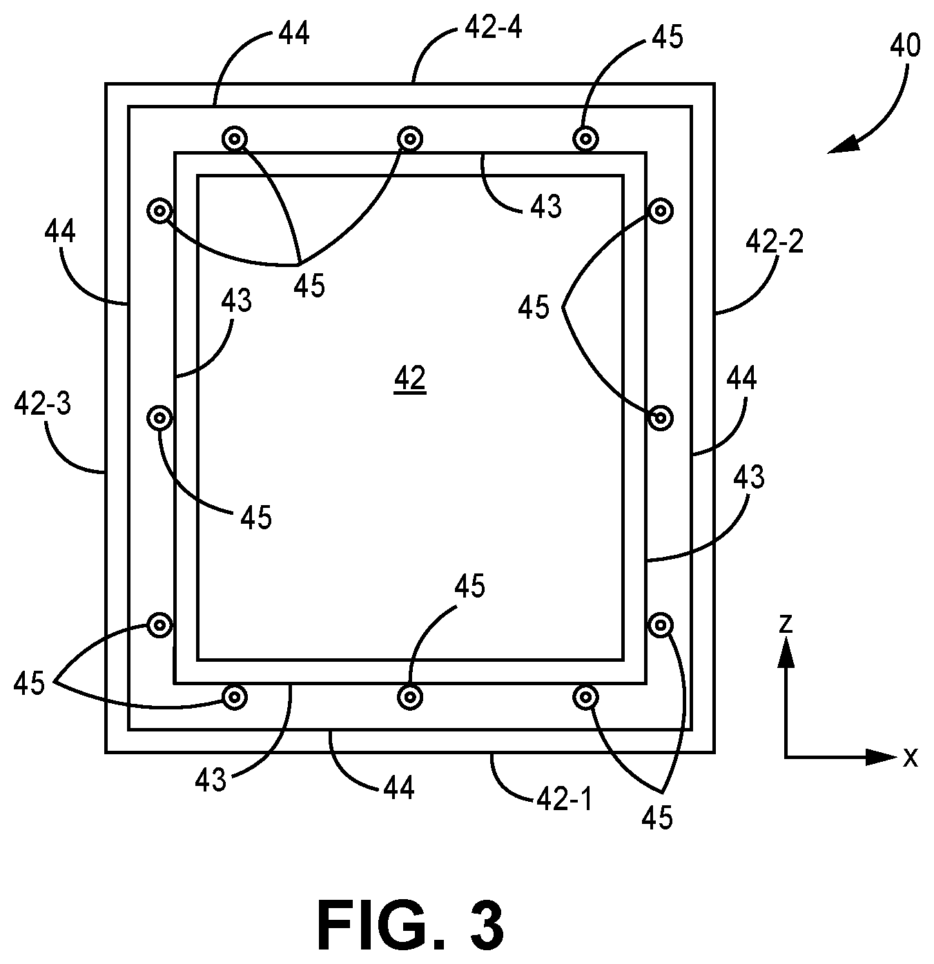 Patent US12378812 Figure 3 – Glass lite retention systems and methods for improved performance