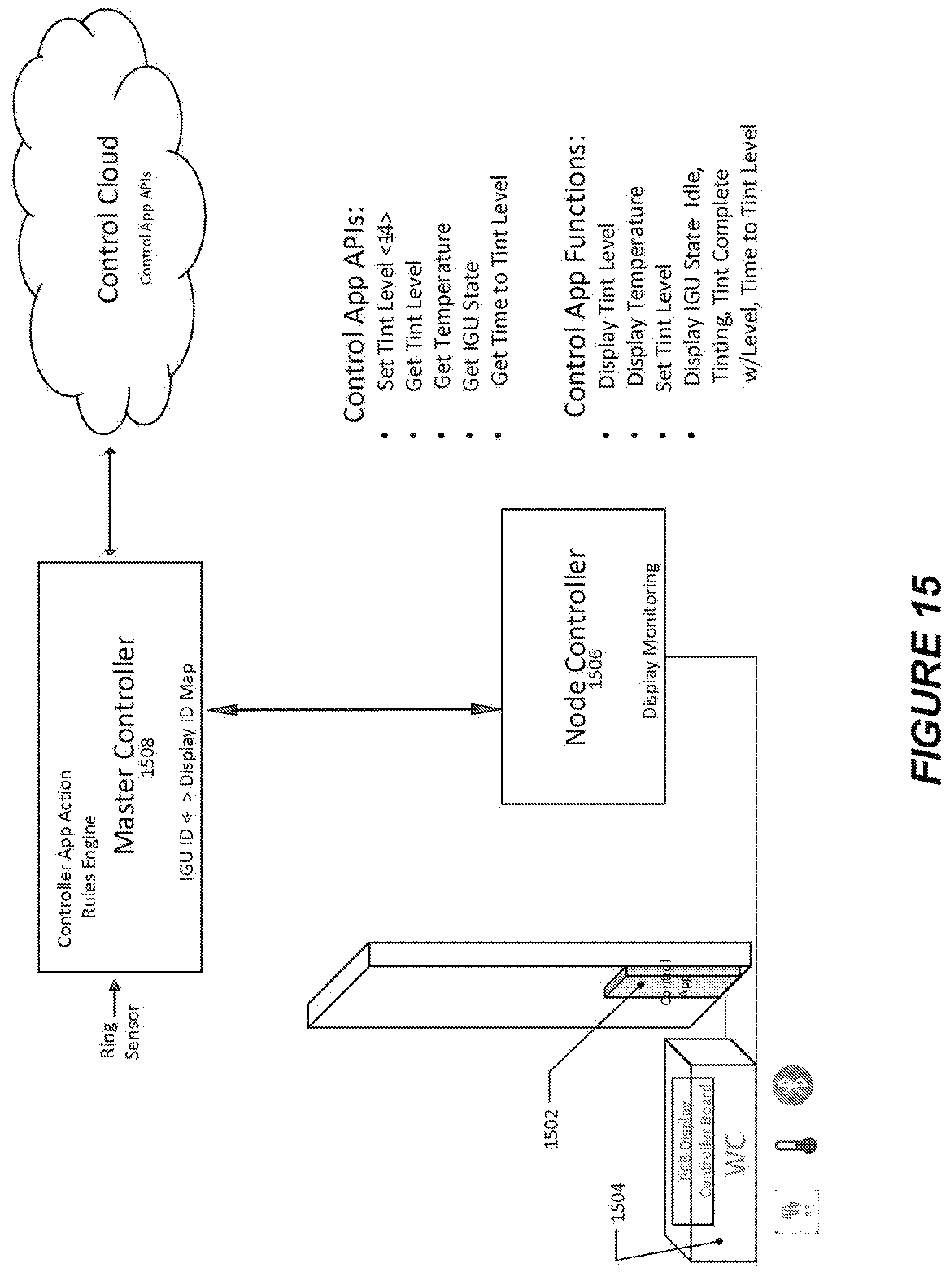 Patent US12378814 Figure 15 – Displays for tintable windows