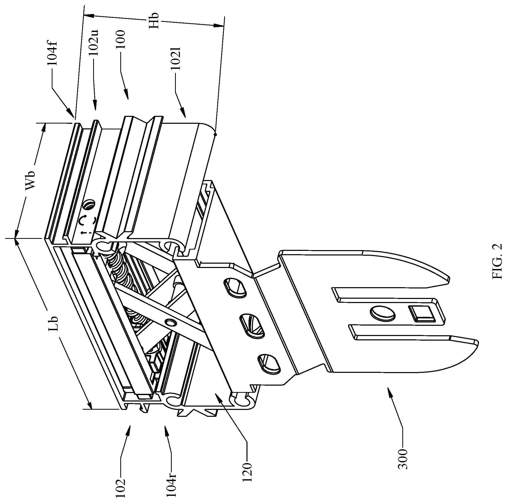 Patent US12378816 Figure 2 – Universal adjustable bracket for window and door coverings