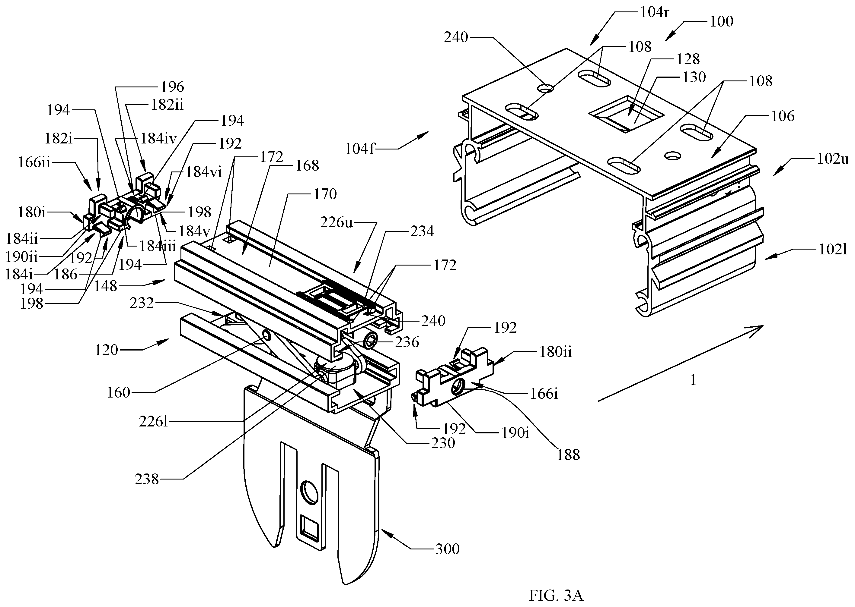 Patent US12378816 Figure 3 – Universal adjustable bracket for window and door coverings