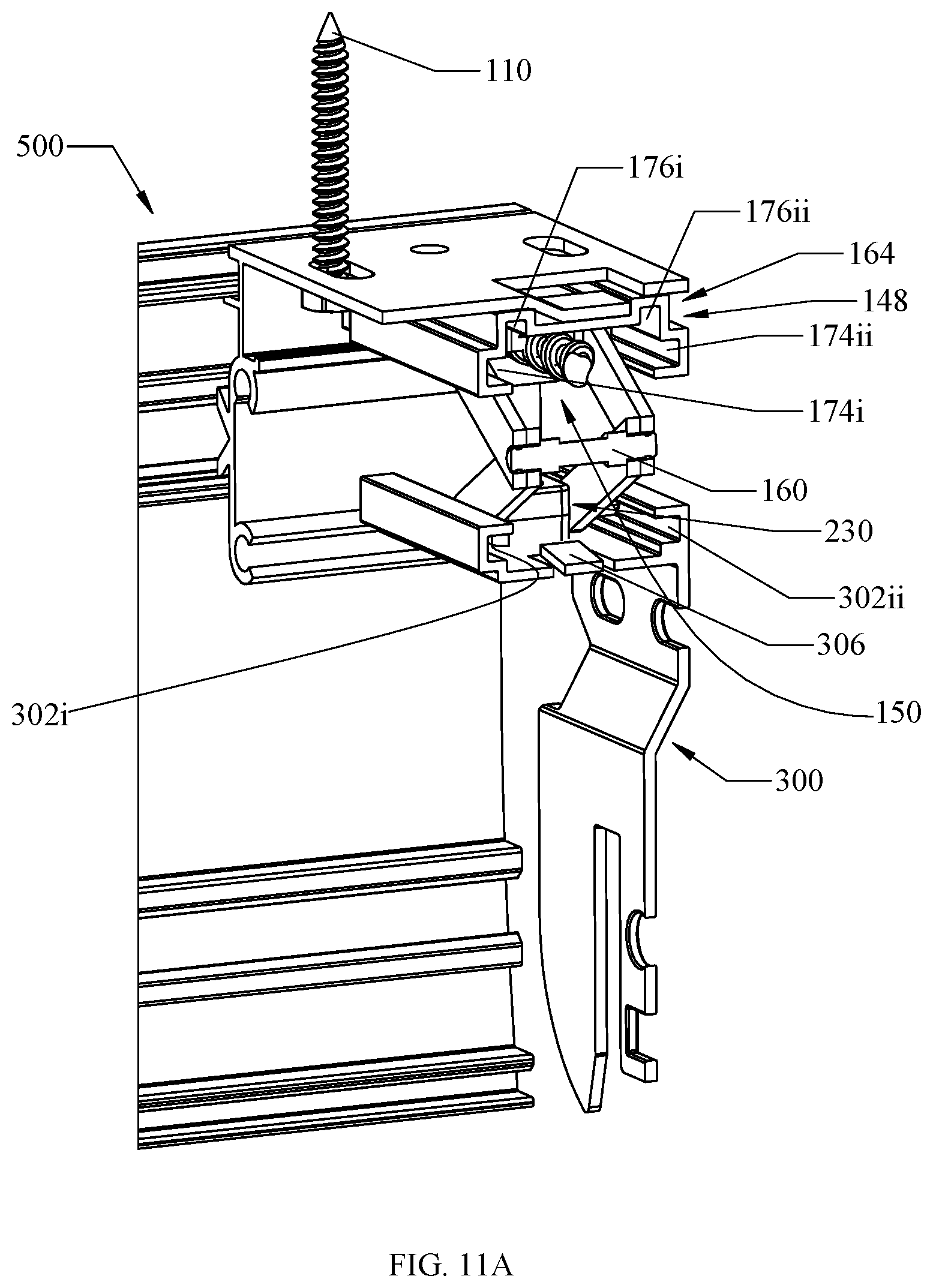 Patent US12378816 Figure 14 – Universal adjustable bracket for window and door coverings