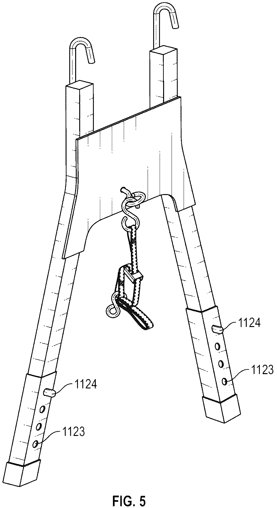 Patent US12378822 Figure 5 – Safety attachment for ladders