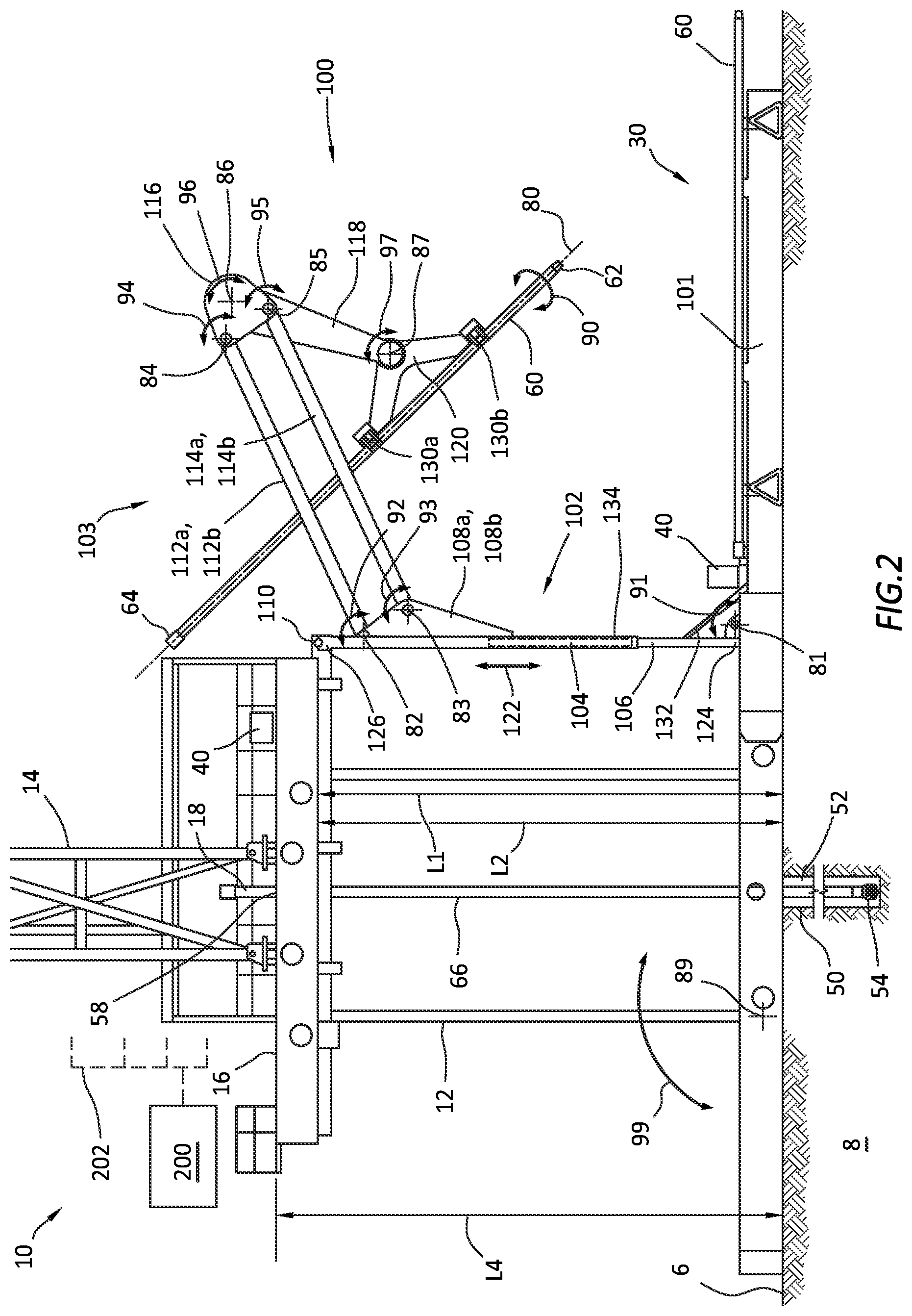 Patent US12378829 Figure 2 – Robotic pipe handler