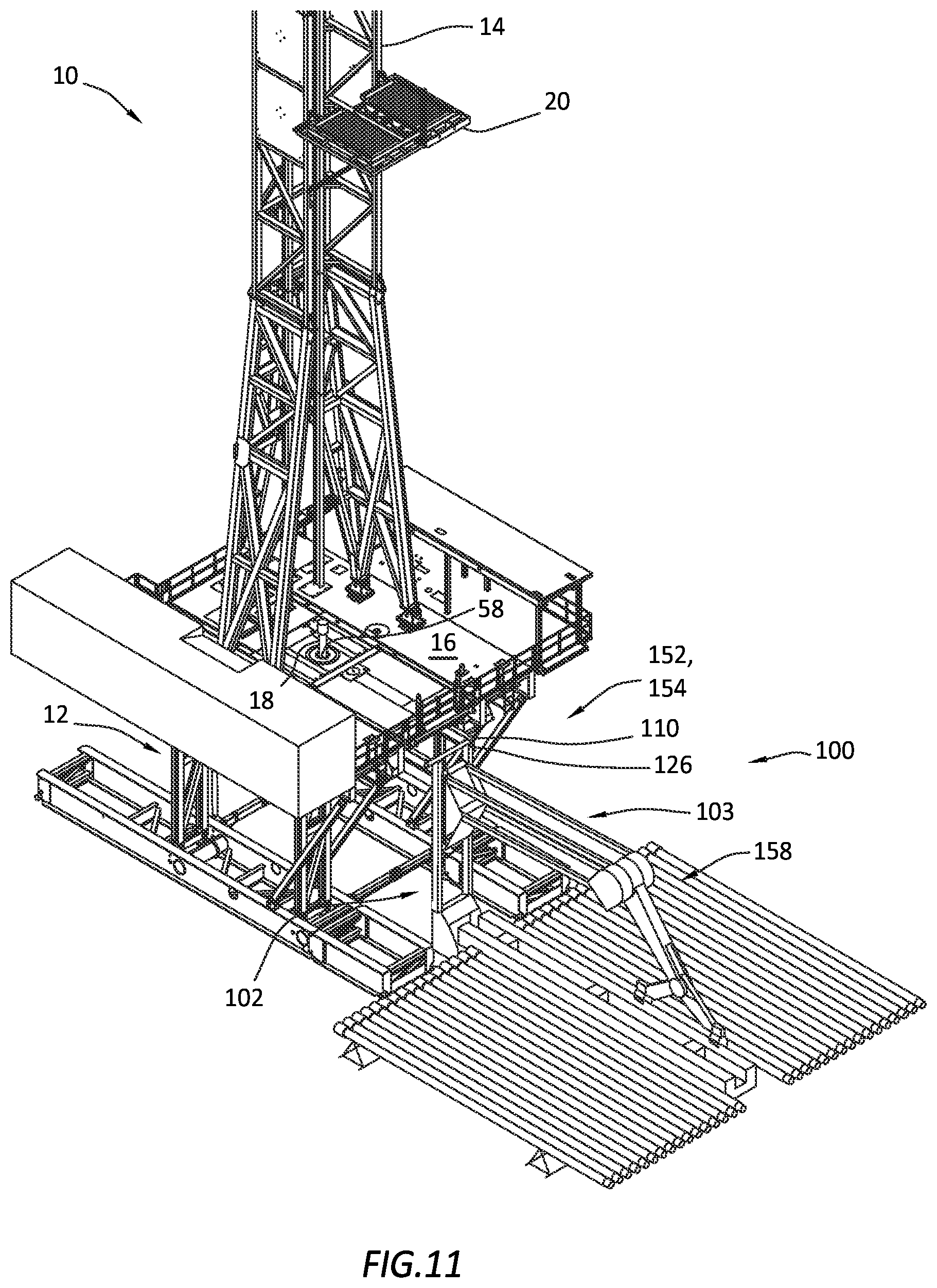 Patent US12378829 Figure 11 – Robotic pipe handler